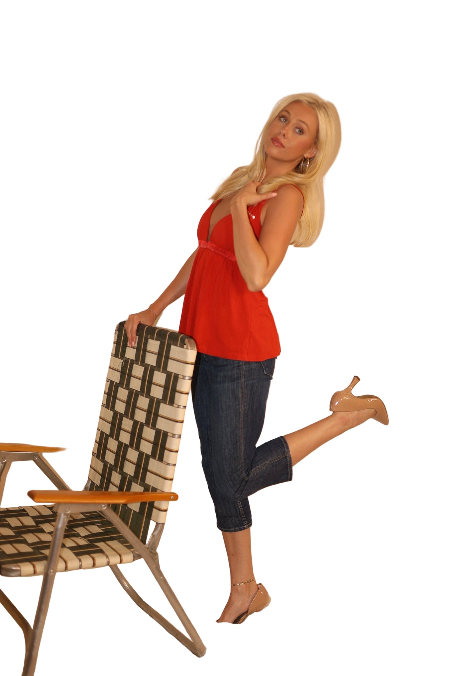 Bebe Red Babydoll Tank Top