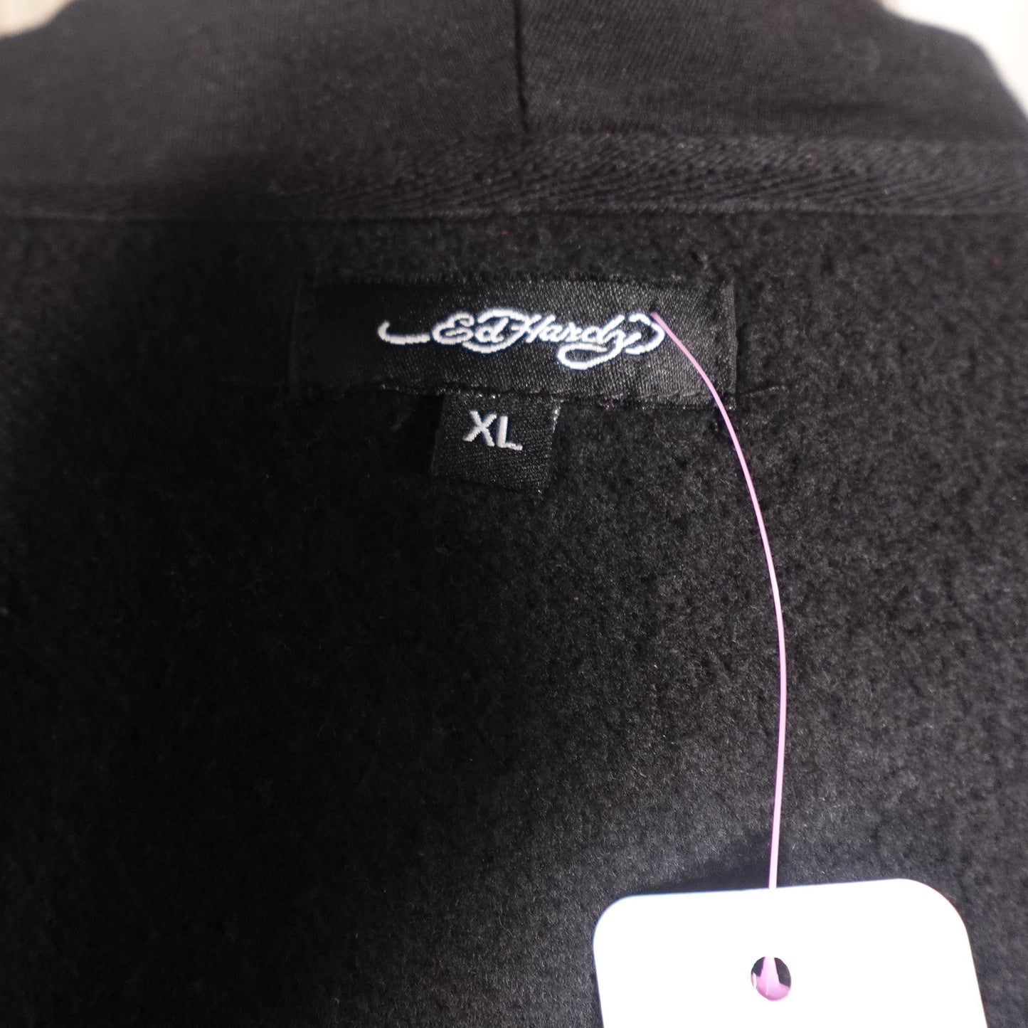 Ed Hardy Crosses Women's Zip Front Black Jacket-XL