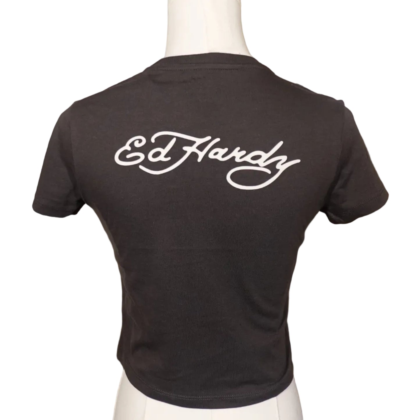 Ed Hardy Dark Gray Floral Baby Tee