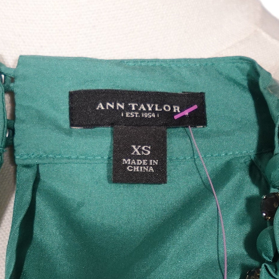 Emerald Satin Embellished Halter Top (XS)