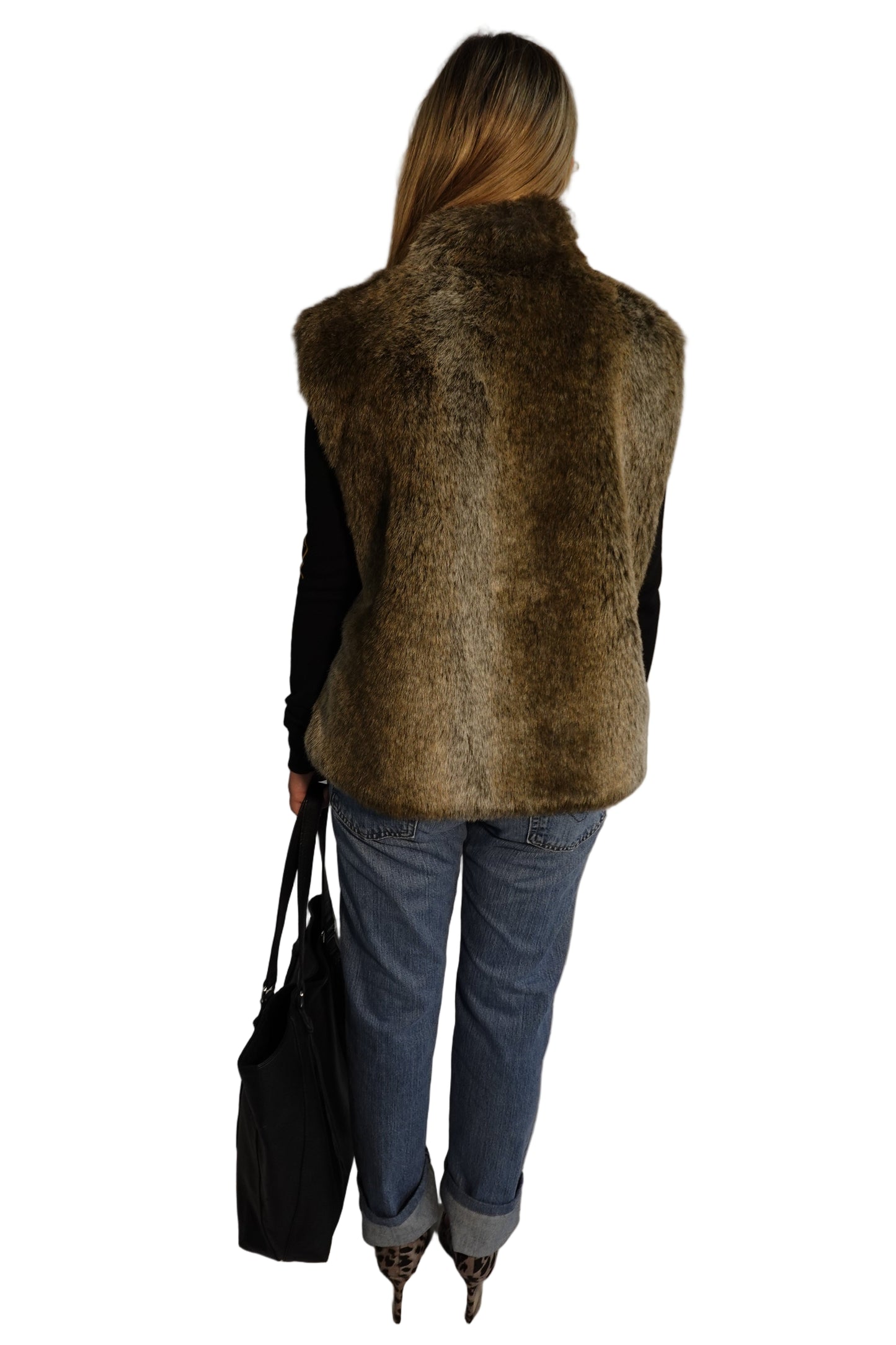 Vintage Faux Fur Zip Vest