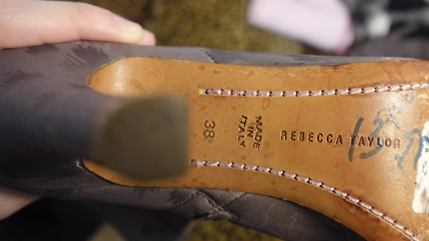 Rebecca Taylor Italian-Made Gray Leopard Boots