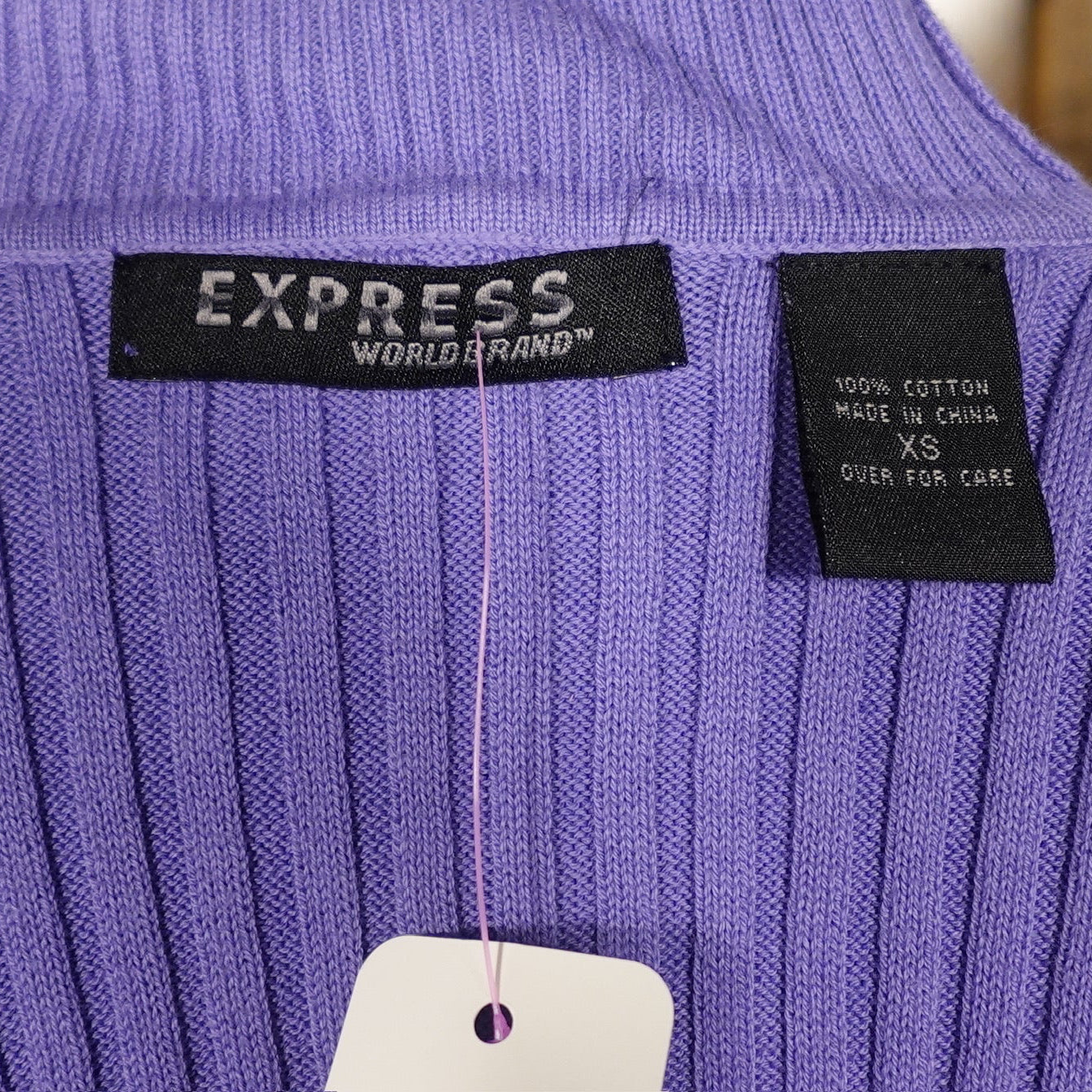 Express Lavender Ribbed Turtleneck Knit Tank (XS)