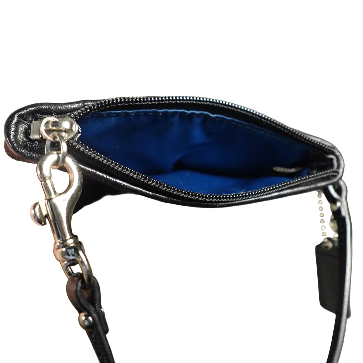 Coach Signature Wristlet / Mini Shoulder Bag – Black & Silver