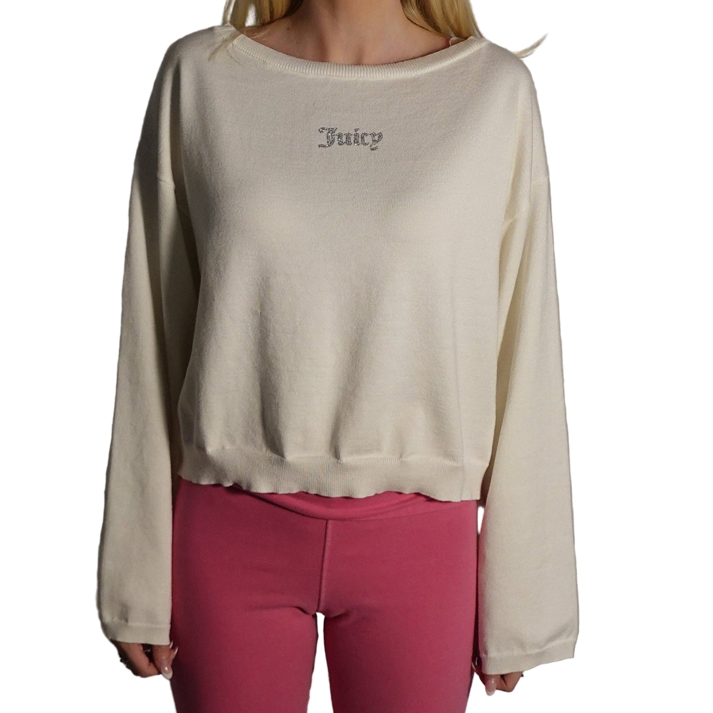 Juicy Couture Y2K Off-White Juicy Sweater (M)