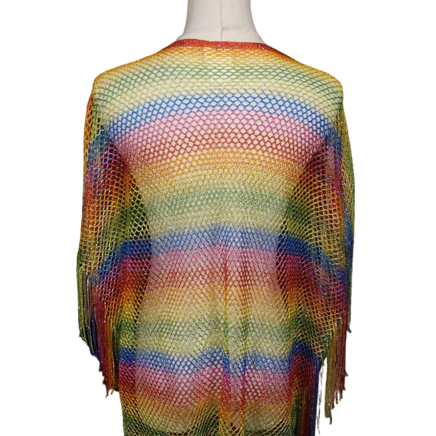 Rainbow Drift Fishnet Cover-Up
