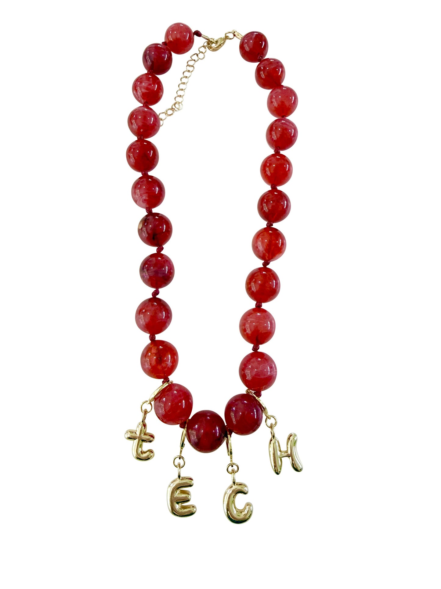 PREORDER TECH Red Bubble Beaded Necklace
