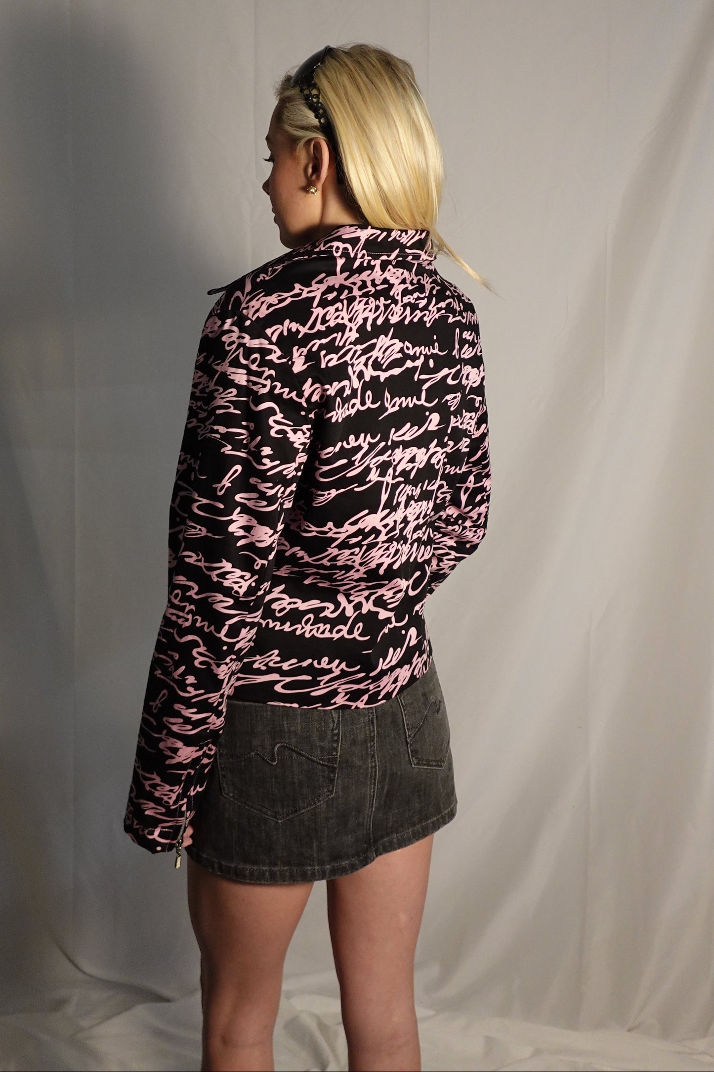 Nicole Max Pink&Black Zip-Up Jacket