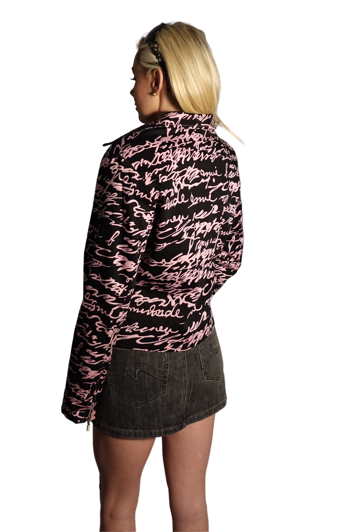 Nicole Max Pink&Black Zip-Up Jacket-M