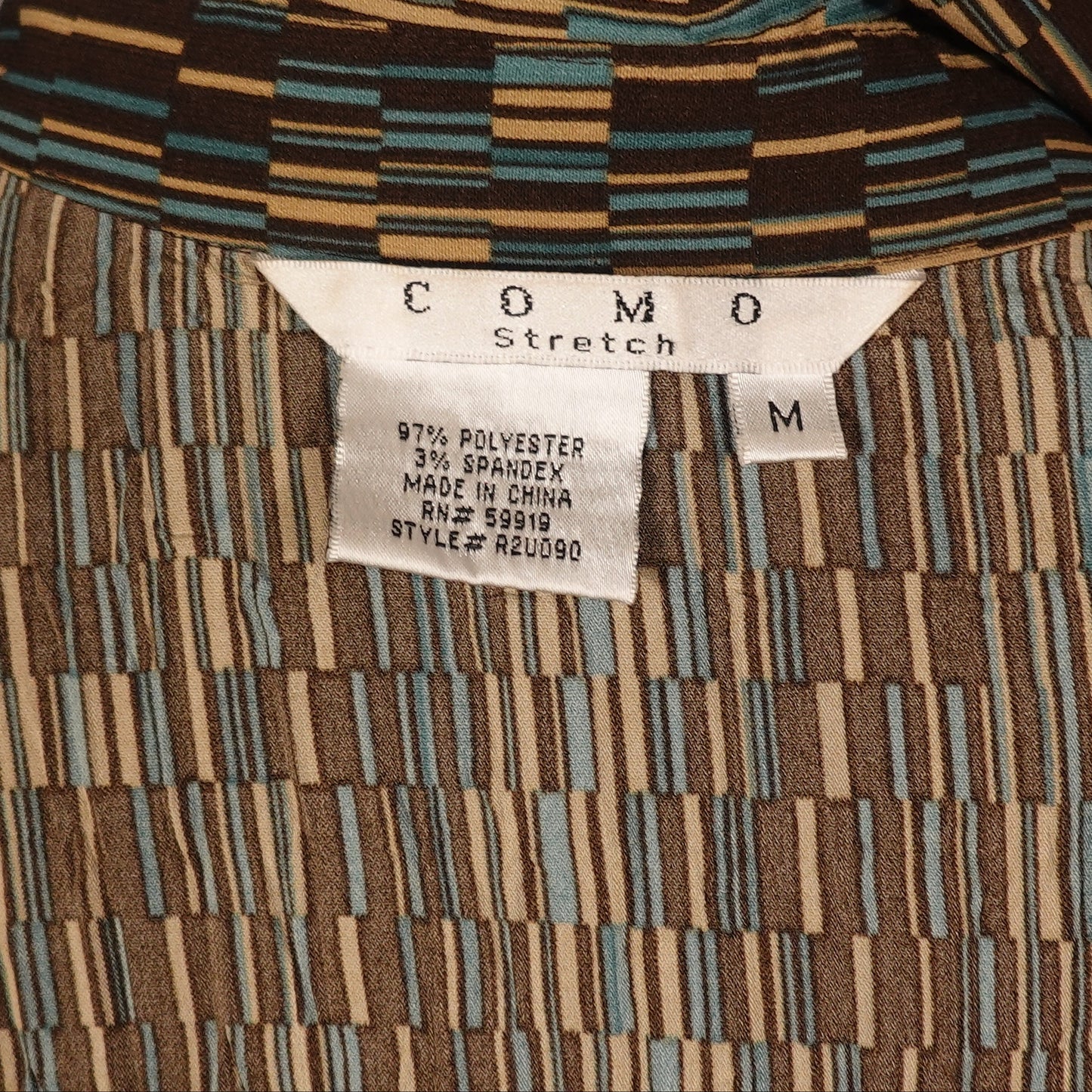 COMO Abstract Geo Button-Up Blouse-M
