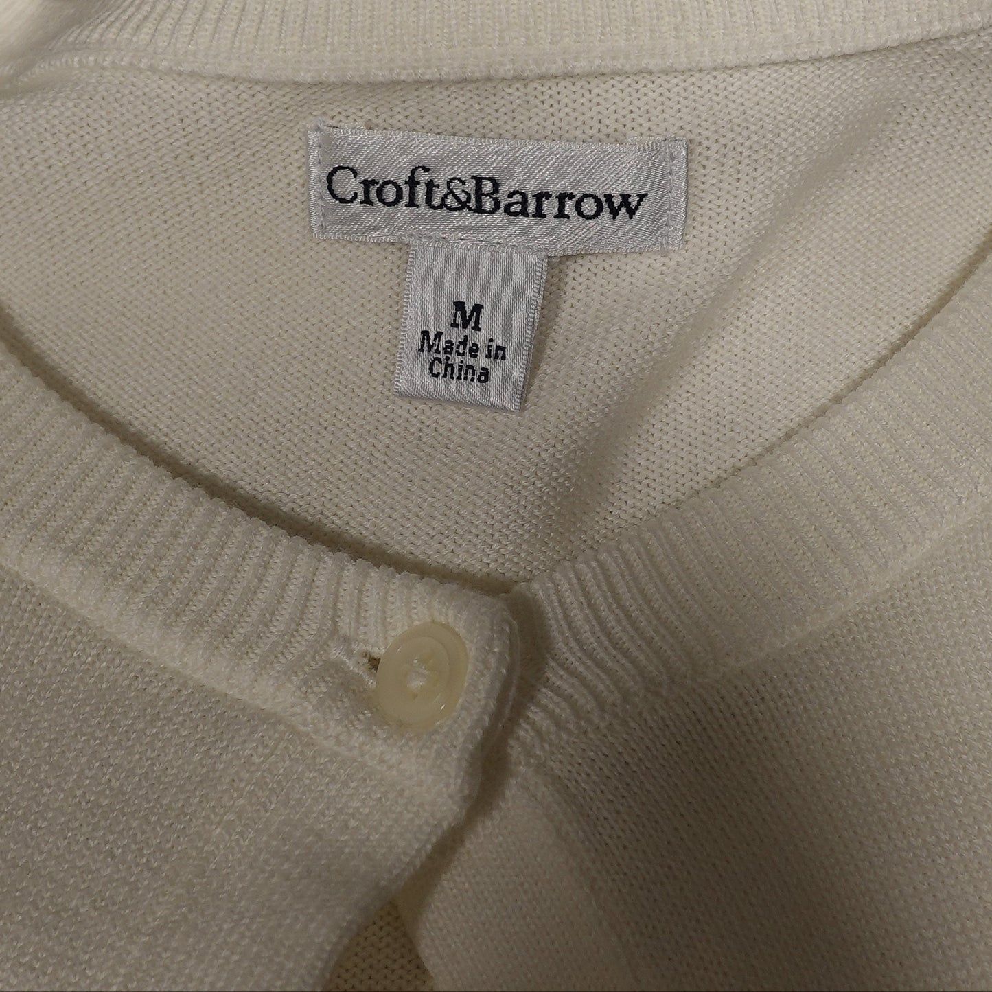 Ivory Essential Button Cardigan-M
