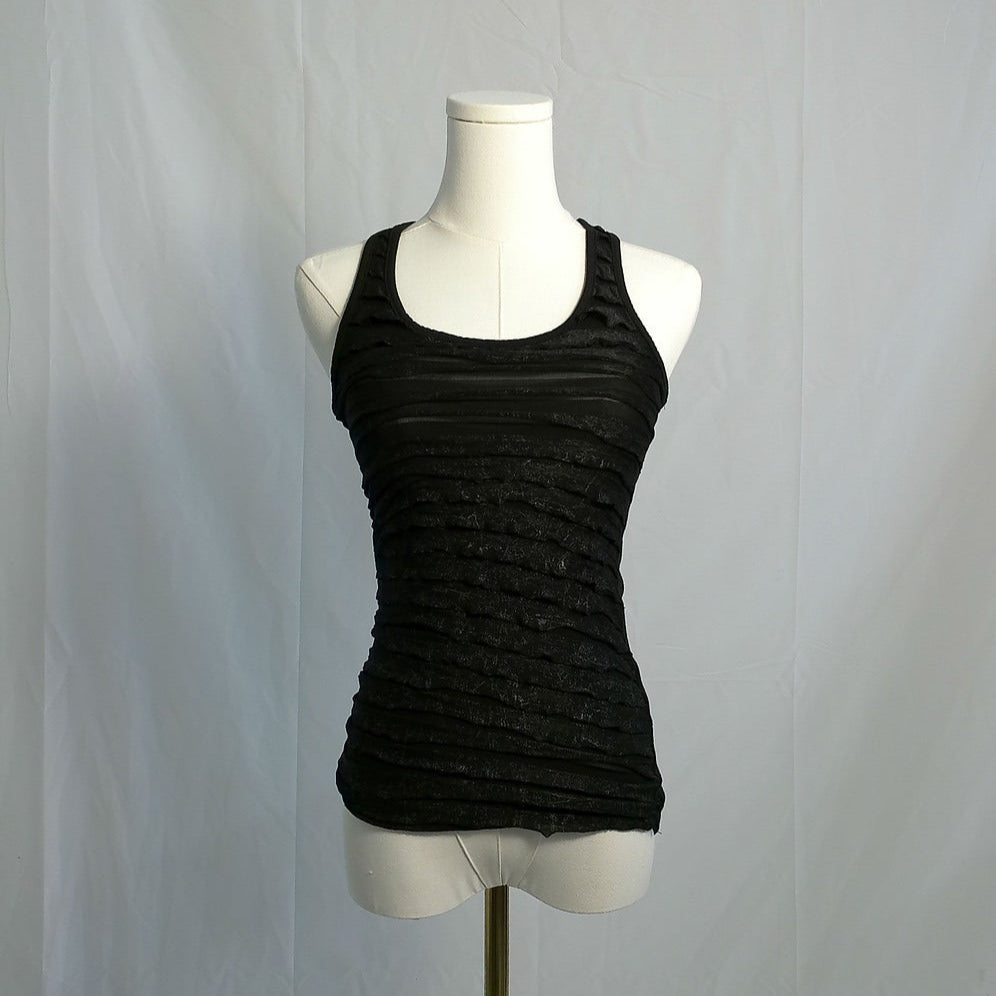 Black Ruffle Tank Top
