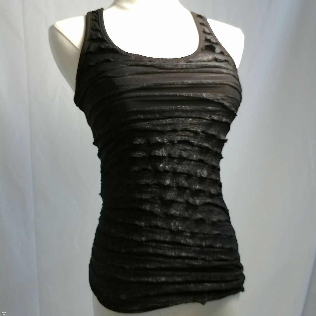 Black Ruffle Tank Top