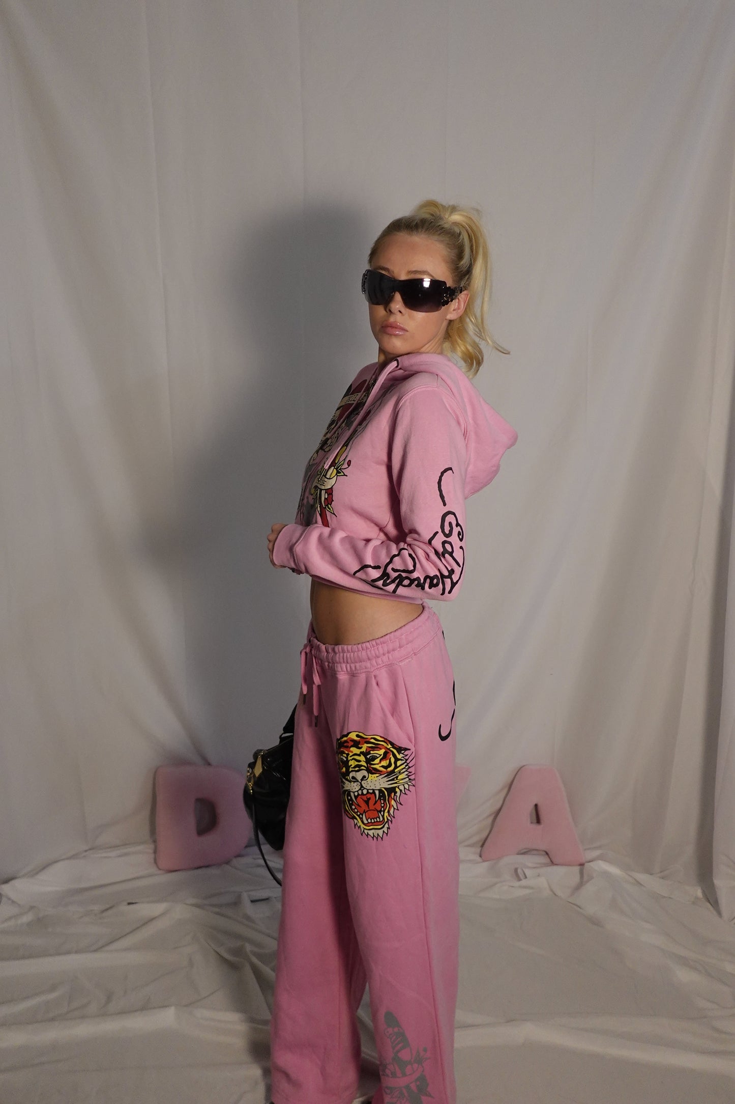 Pink Ed Hardy Tiger Sweatpant