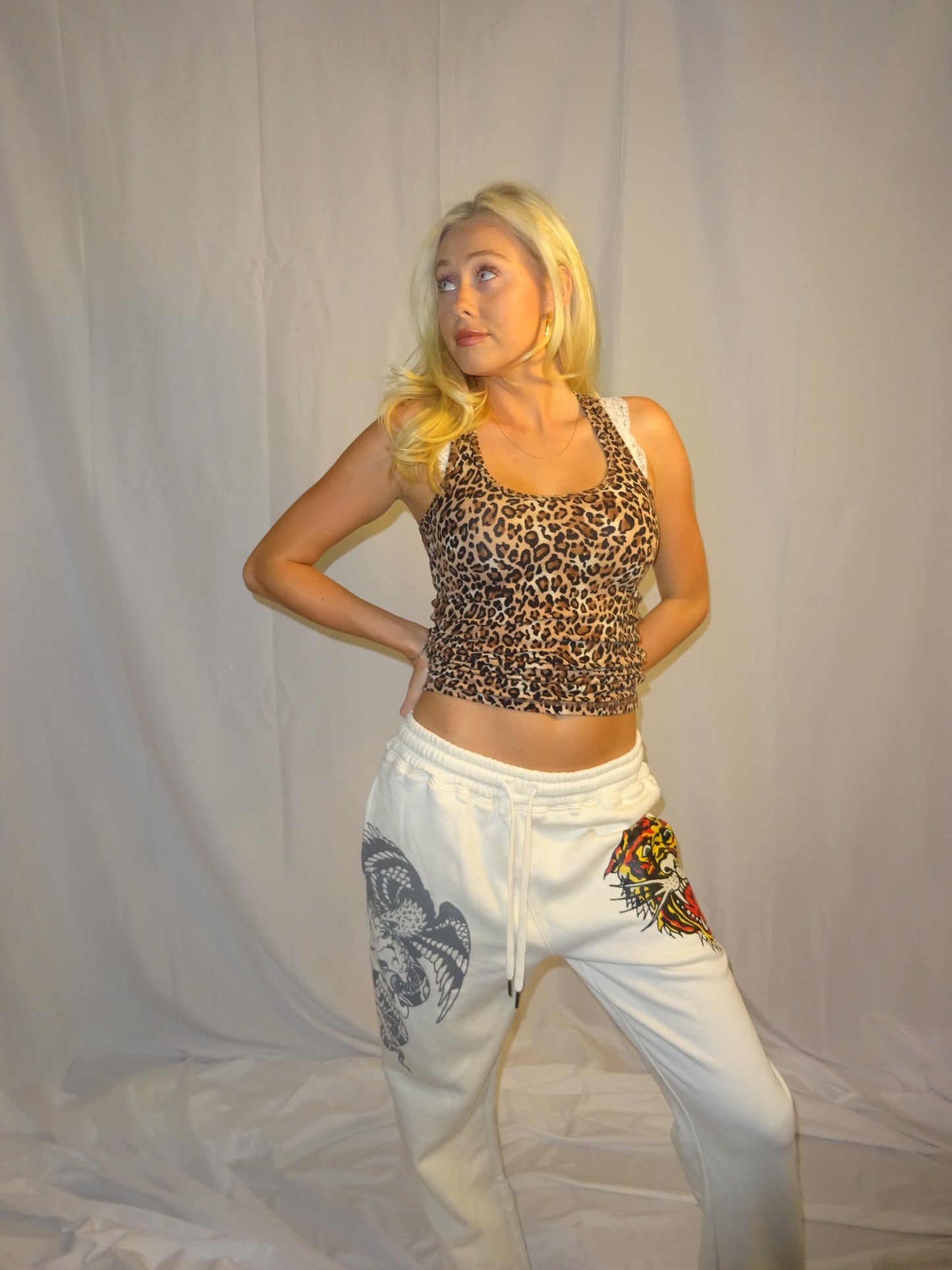 Ed Hardy Sweatpants White