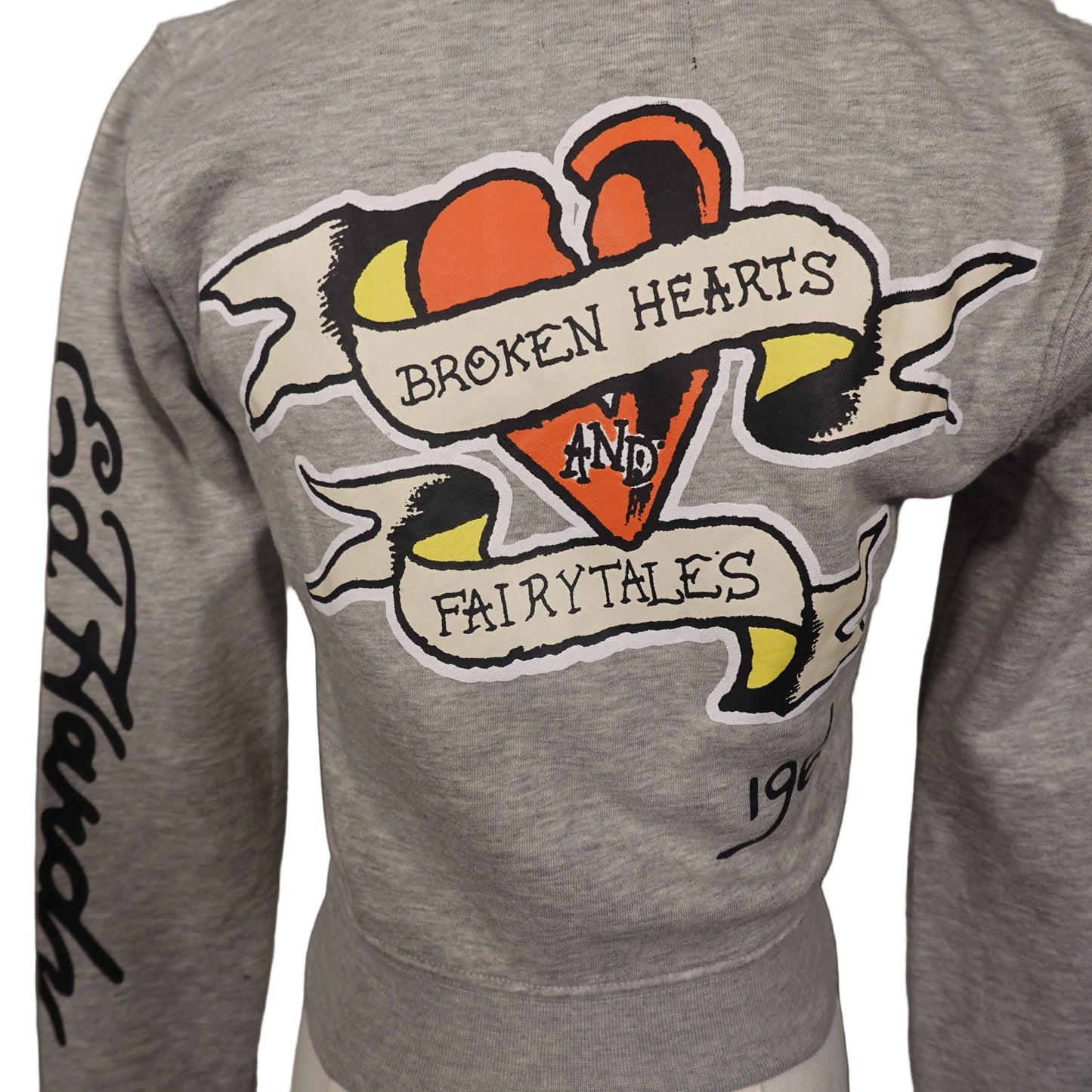 Ed Hardy "Broken Hearts and Fairy Tales" Crop Gray Jacket