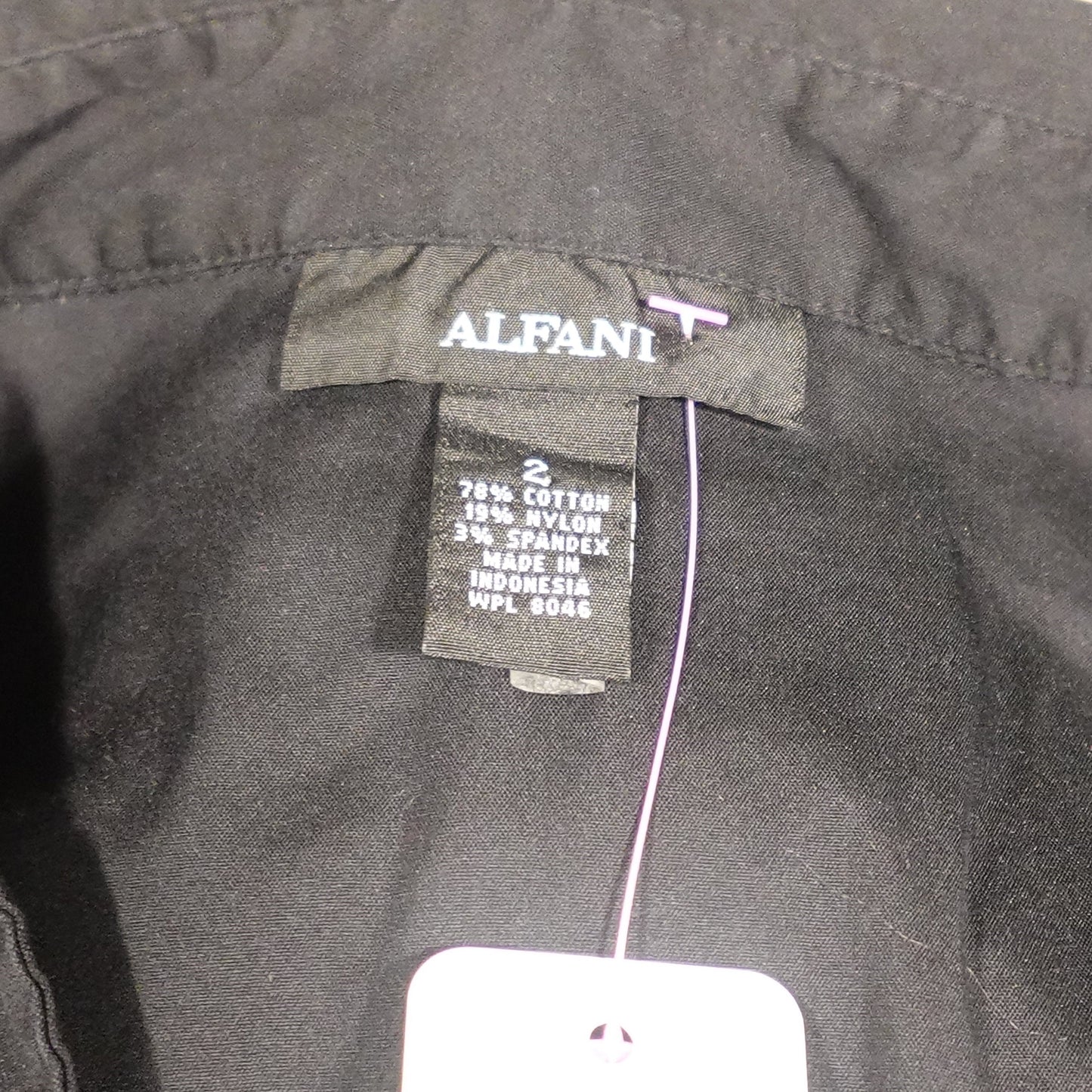 Alfani Black Collared Blouse-S