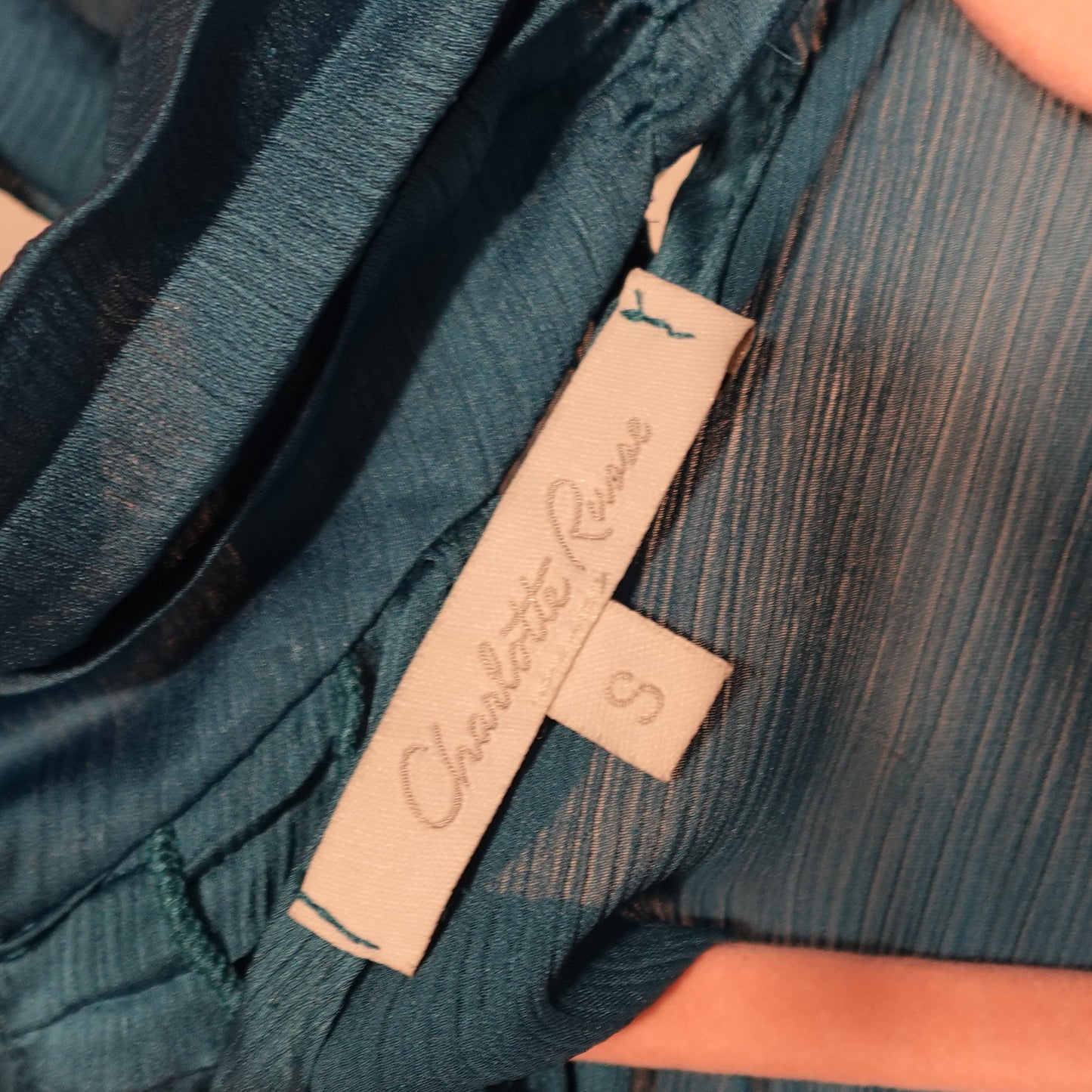 Teal Ruffle Halter Top-S
