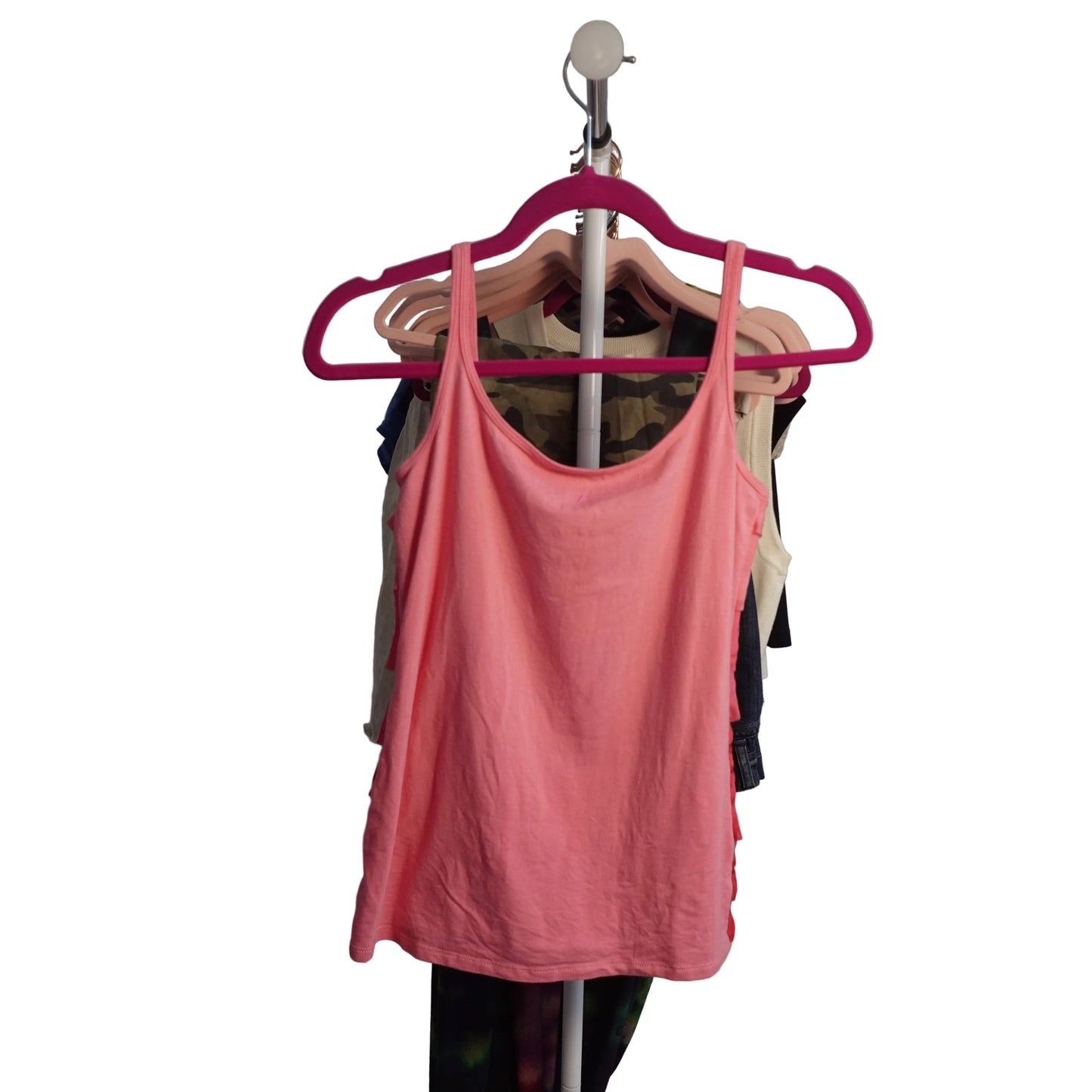 Pink Ruffle Tank Top-S