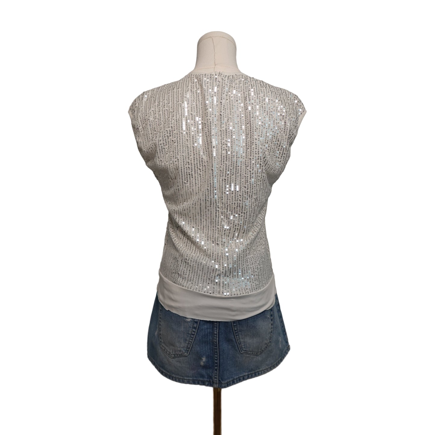 White x Silver Sequins Top (XL)