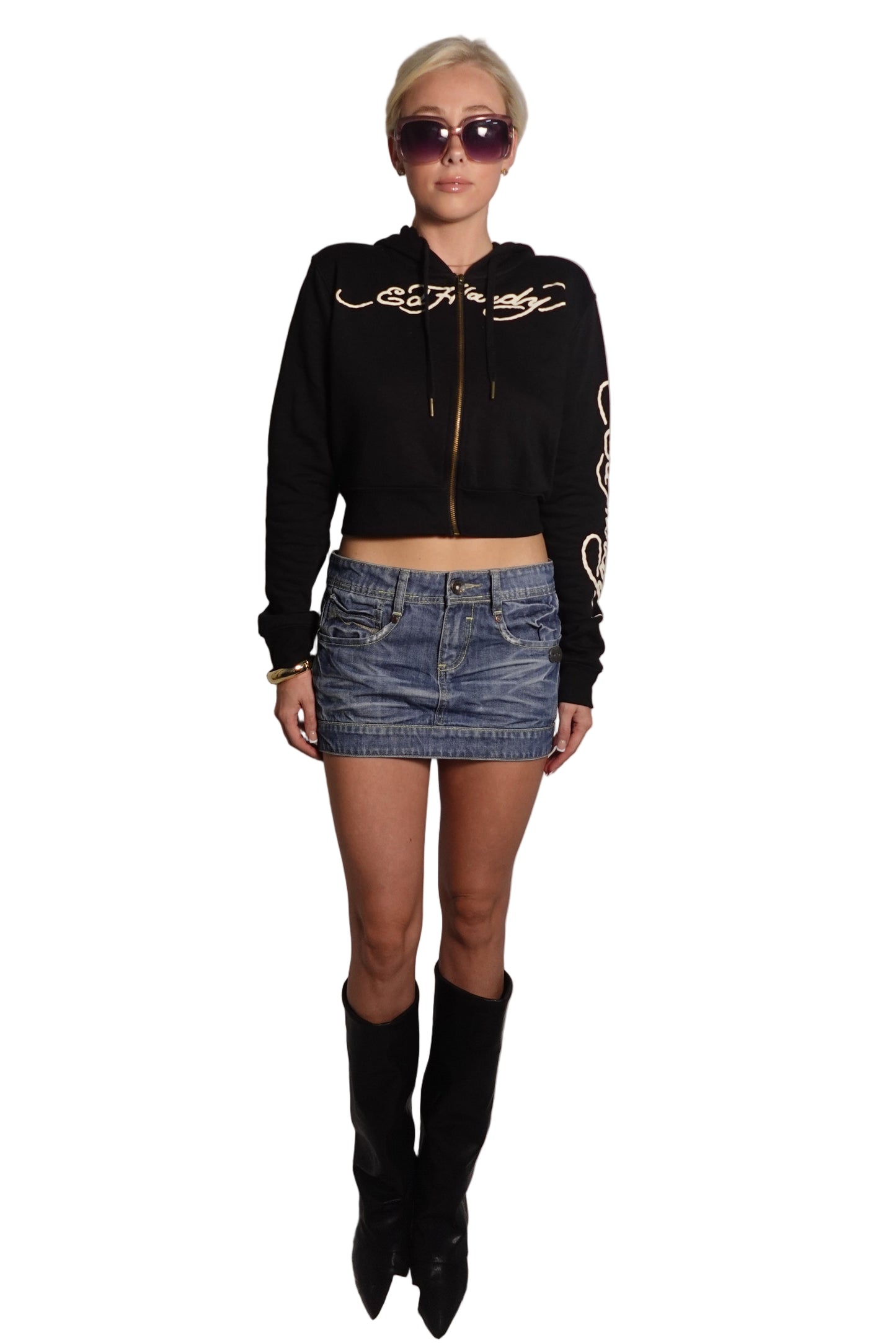 Ed Hardy Cropped Jacket Black