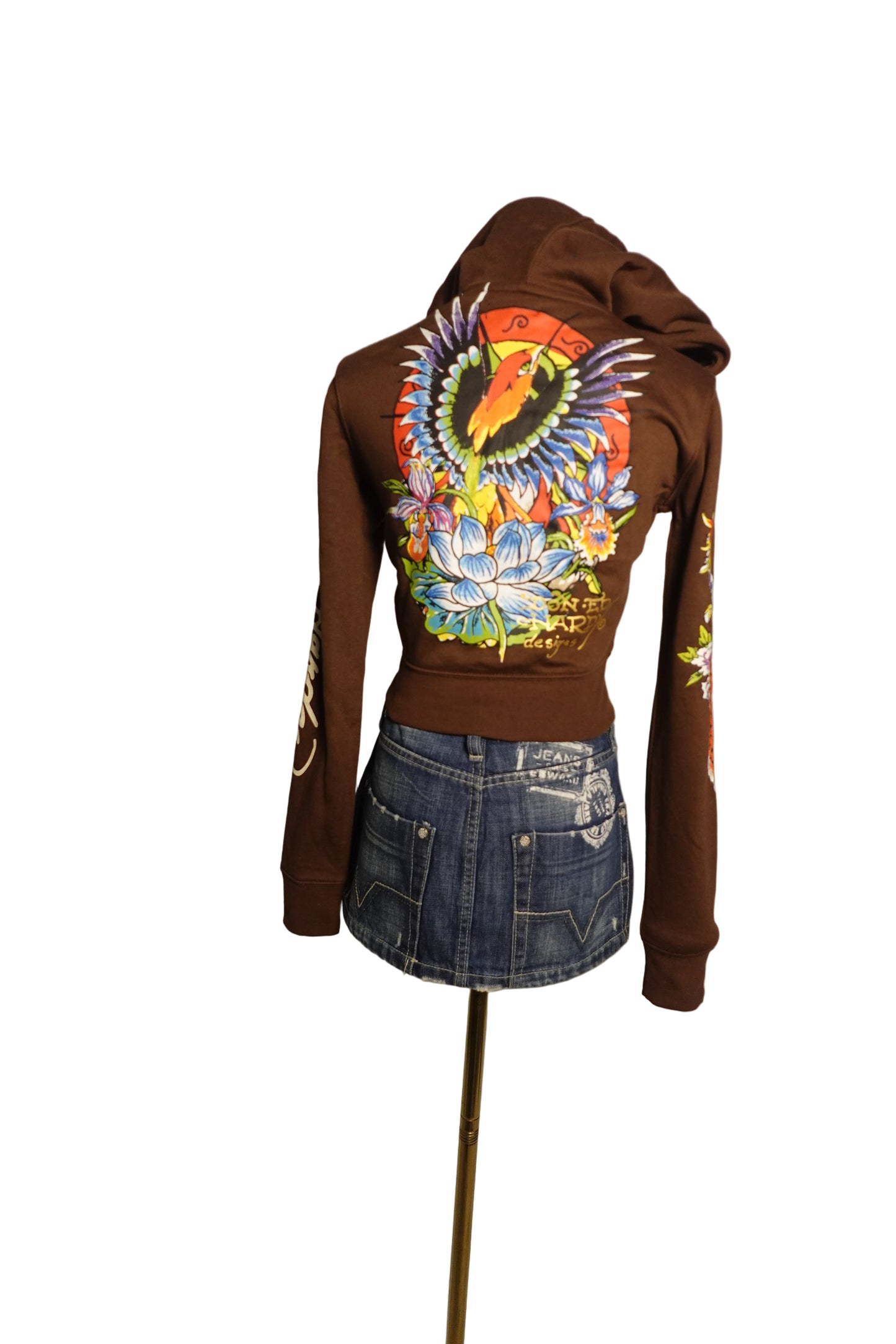 Ed Hardy Cropped Jacket Brown