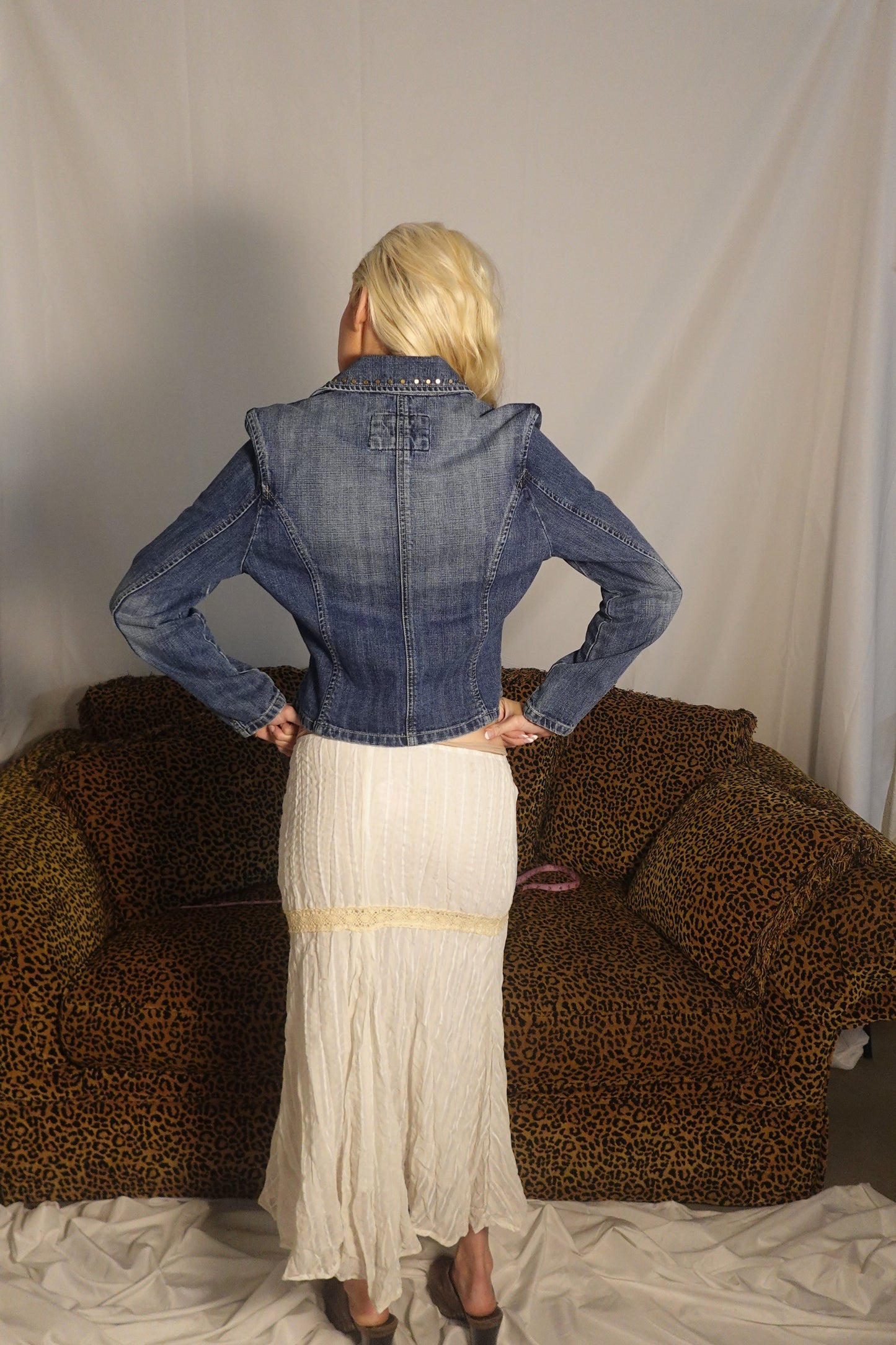 Cream Lace Midi Skirt