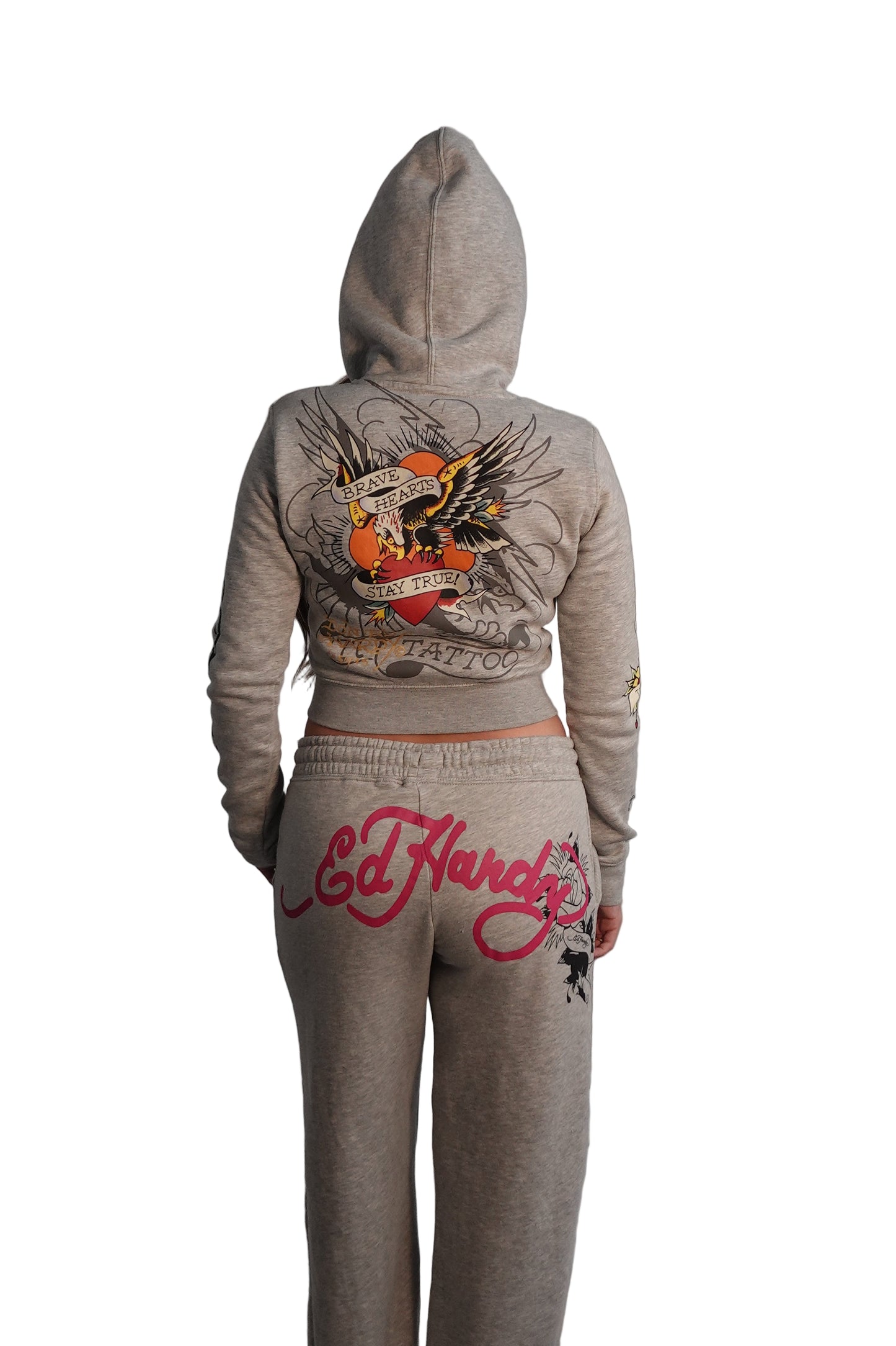 Ed Hardy Grey Sweat Set Jacket