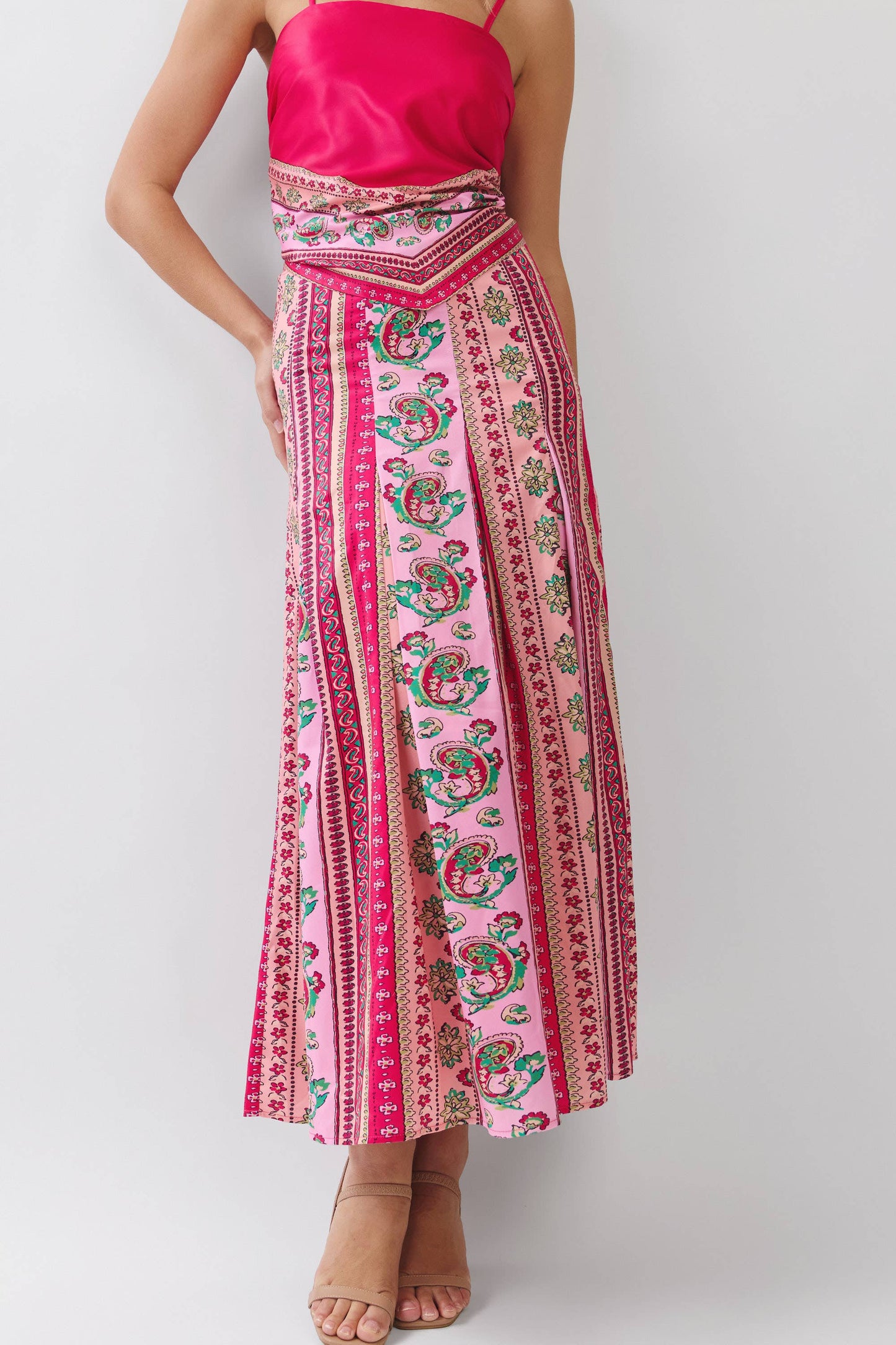 PREORDER Pink Palms Maxi Skirt