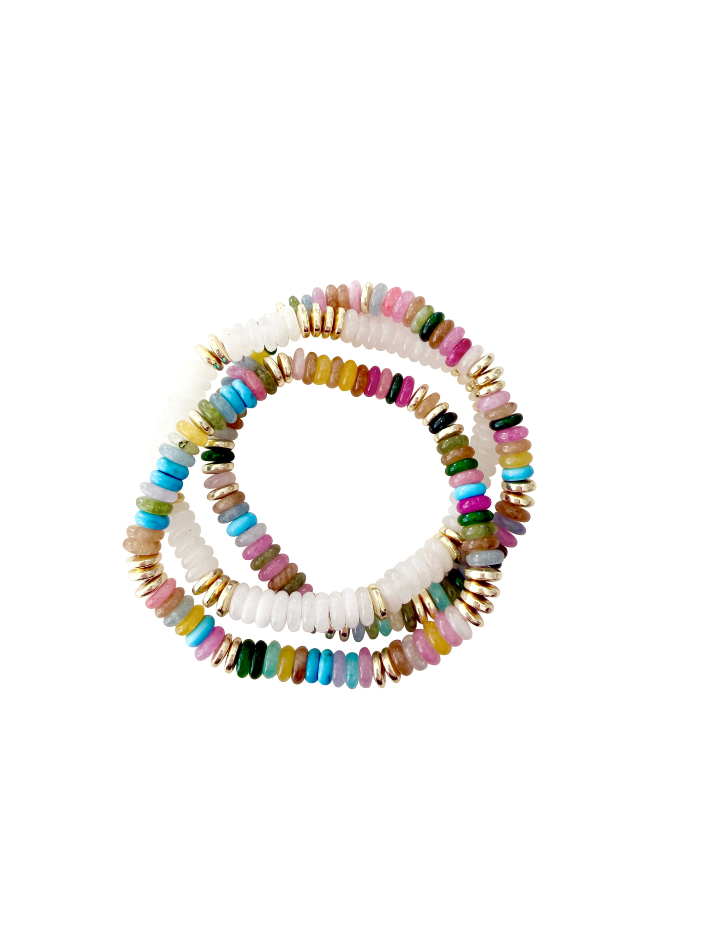 Chelsea Multi Beaded Bracelet Set- Rainbow