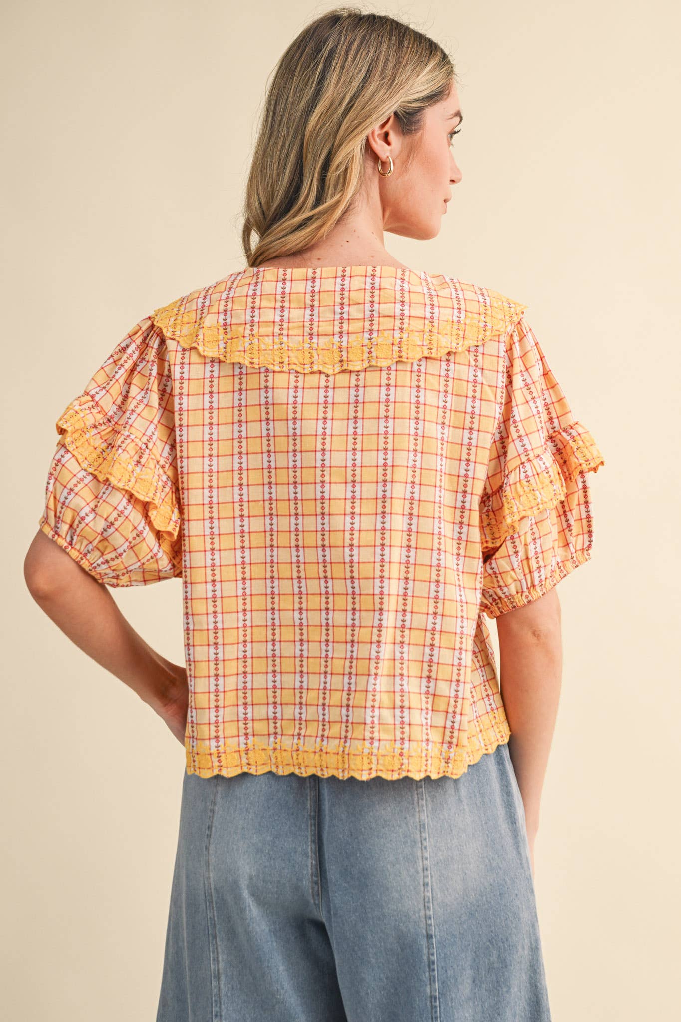 Honey Harvest Plaid Top