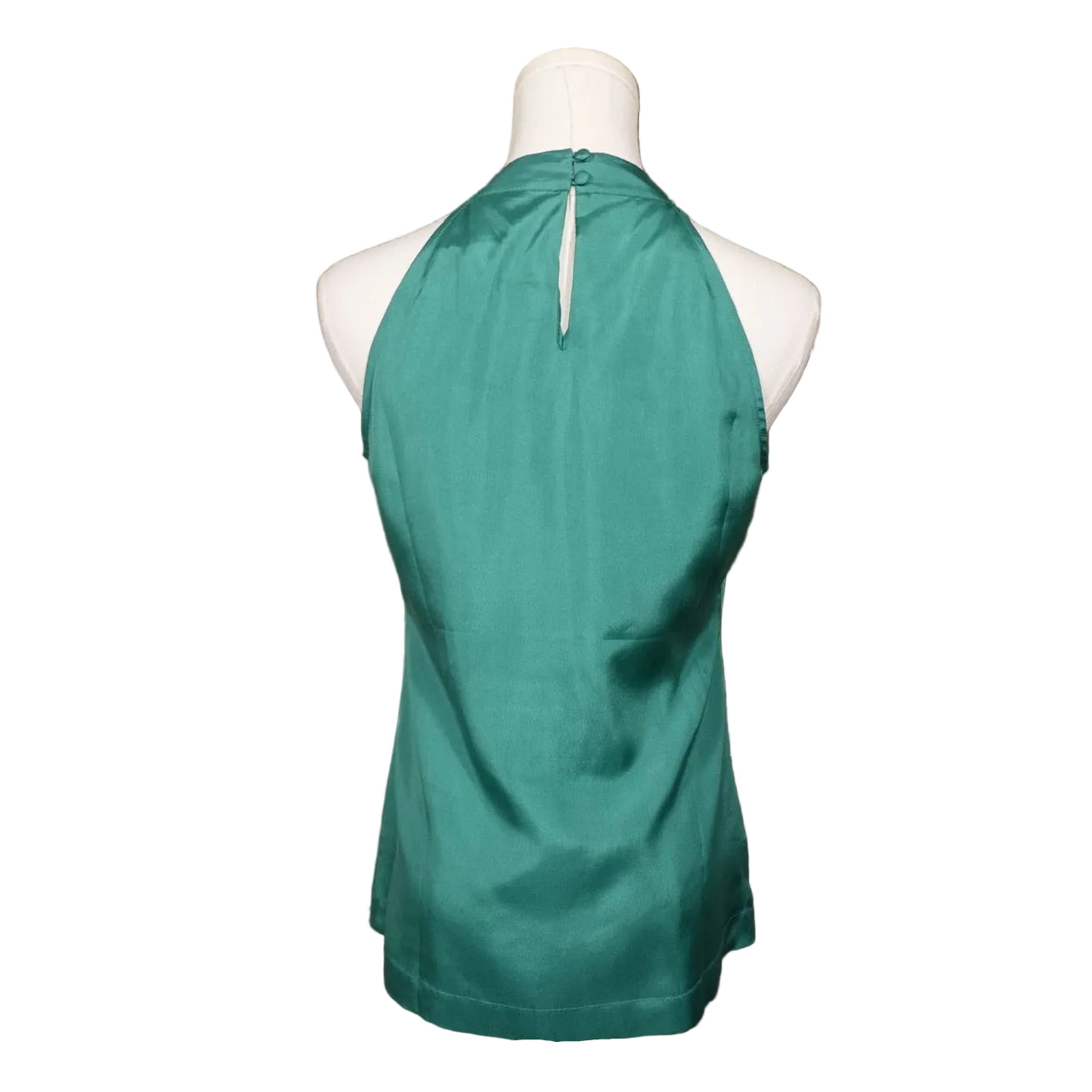 Emerald Satin Embellished Halter Top (XS)