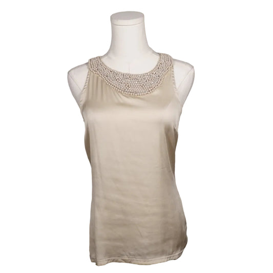 Pearl Satin Jeweled Cami-S