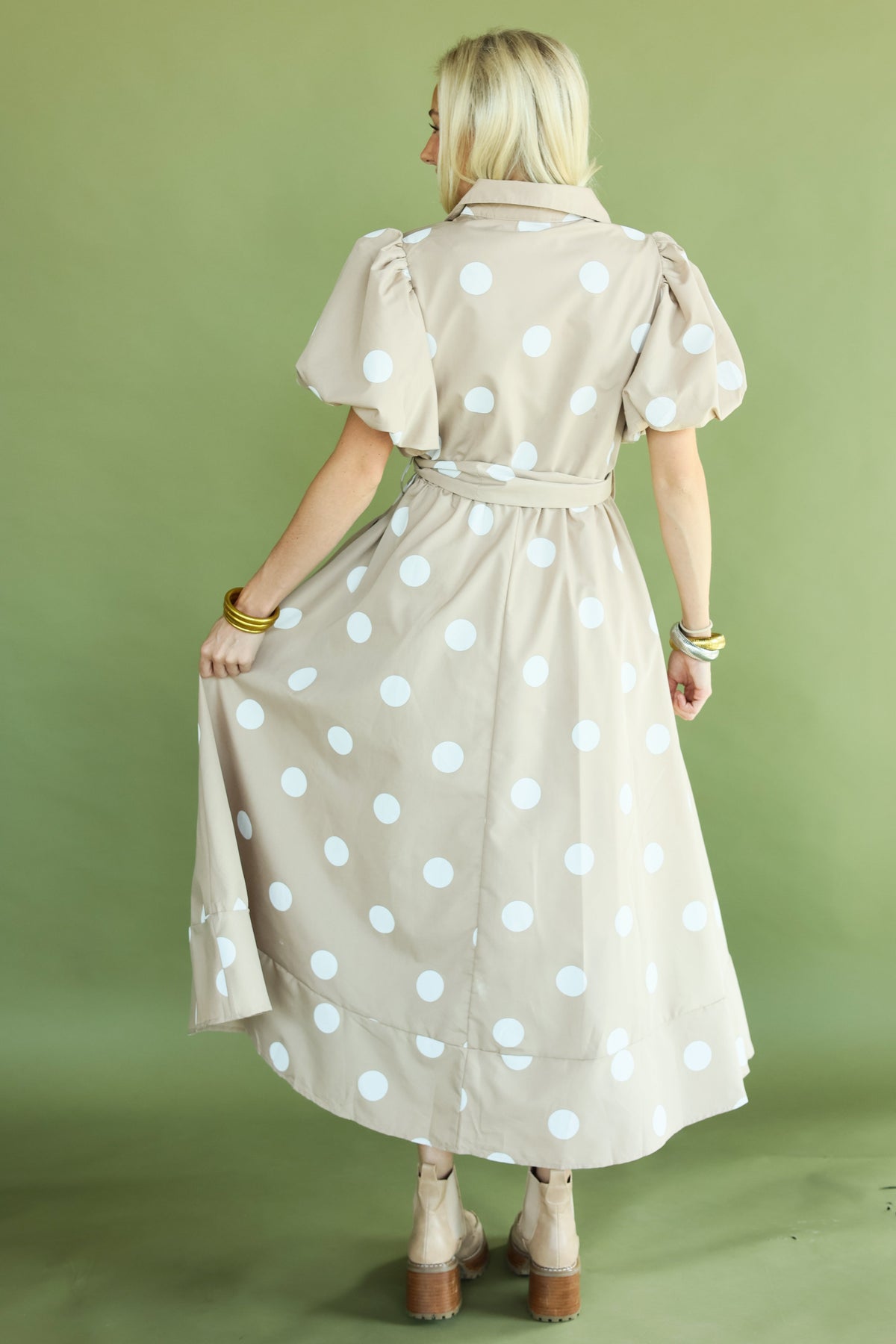 Champagne Dot Maxi Dress