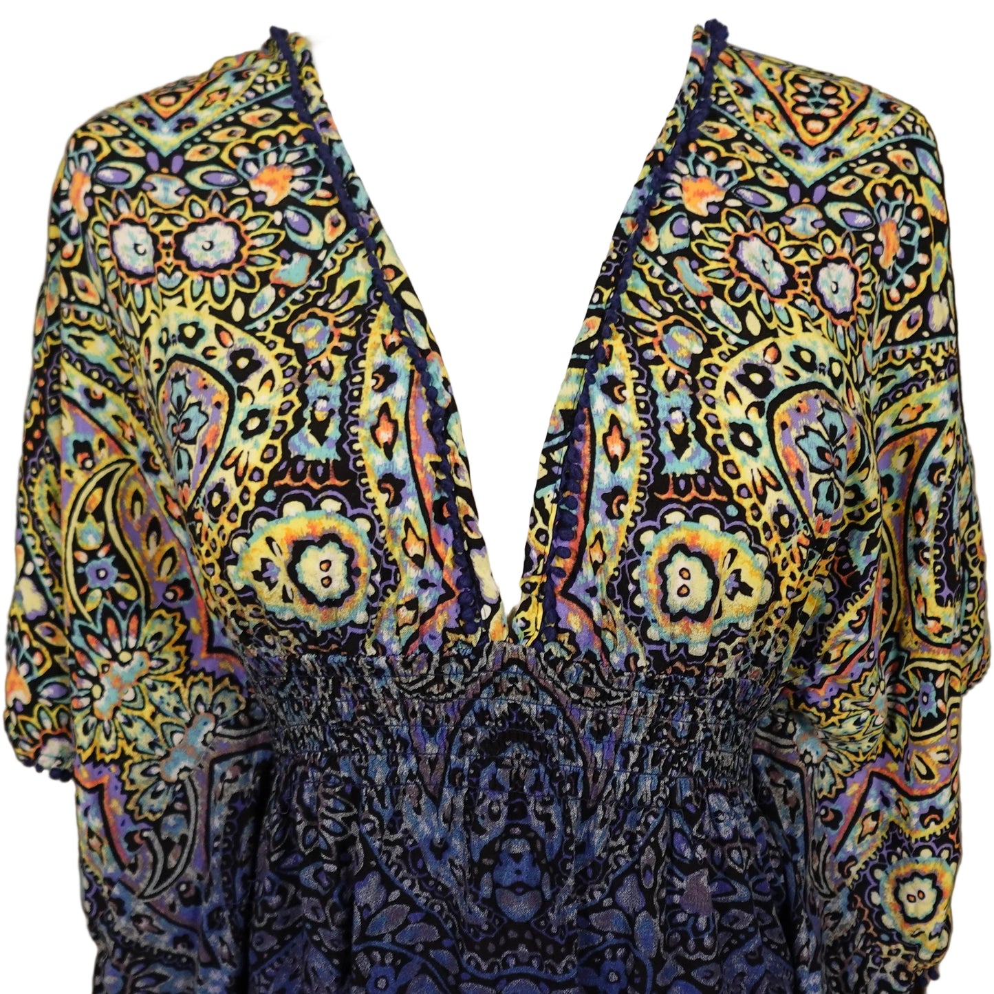 Open-Back Paisley Tunic Top (M)