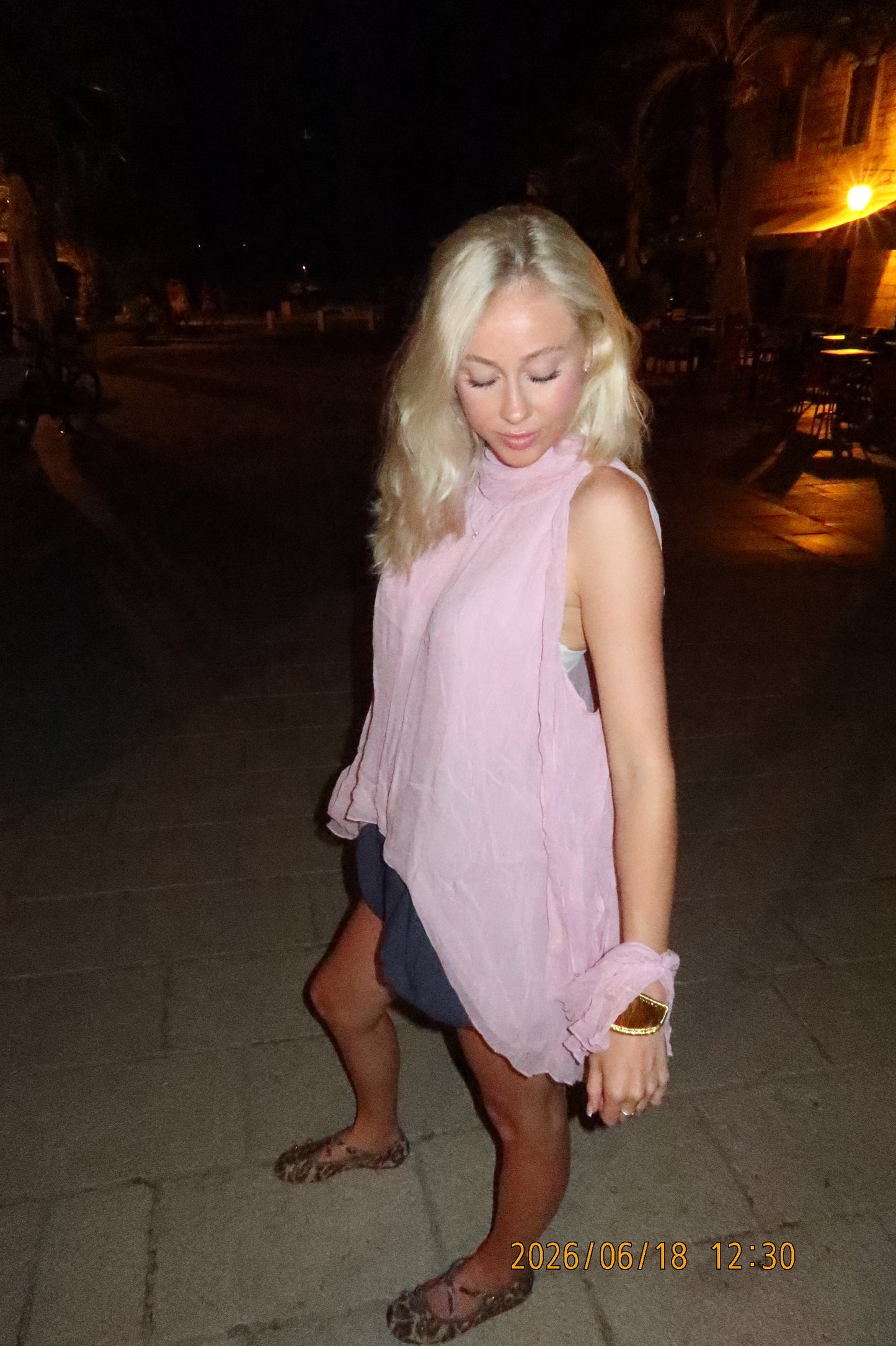 Pink Sheer Tie Top