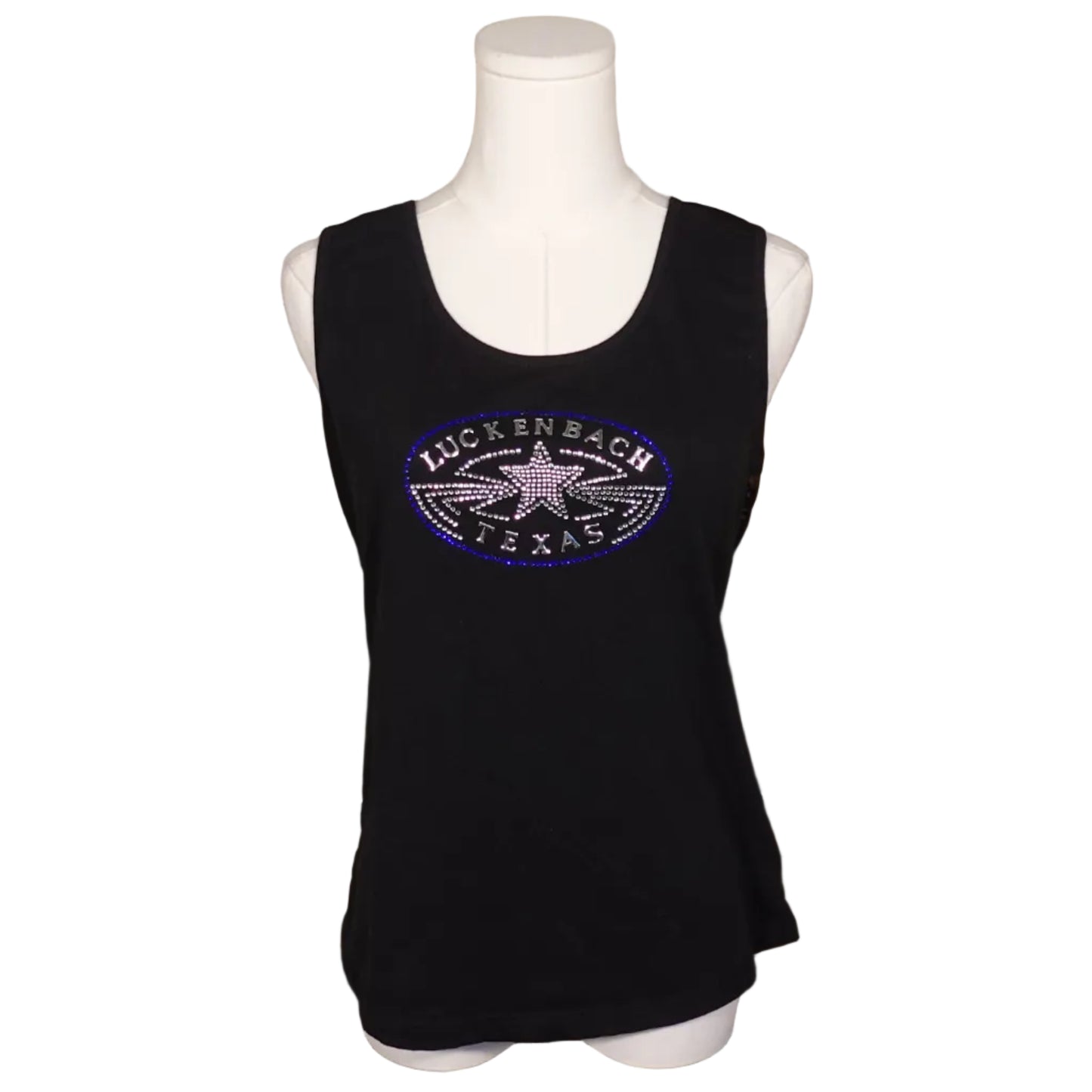 Luckenbach Texas Rhinestone Tank Top-M
