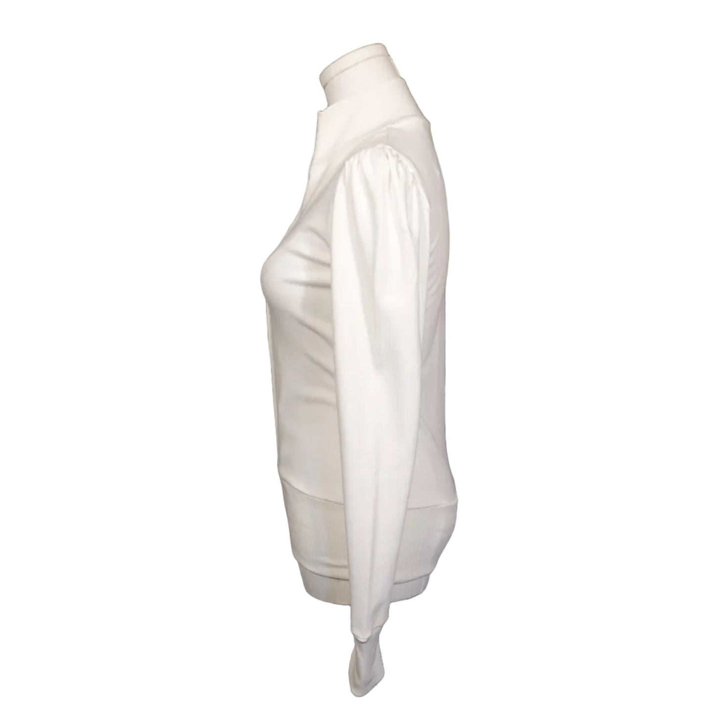 Ivory Zip-Up Fitted Jacket (M)