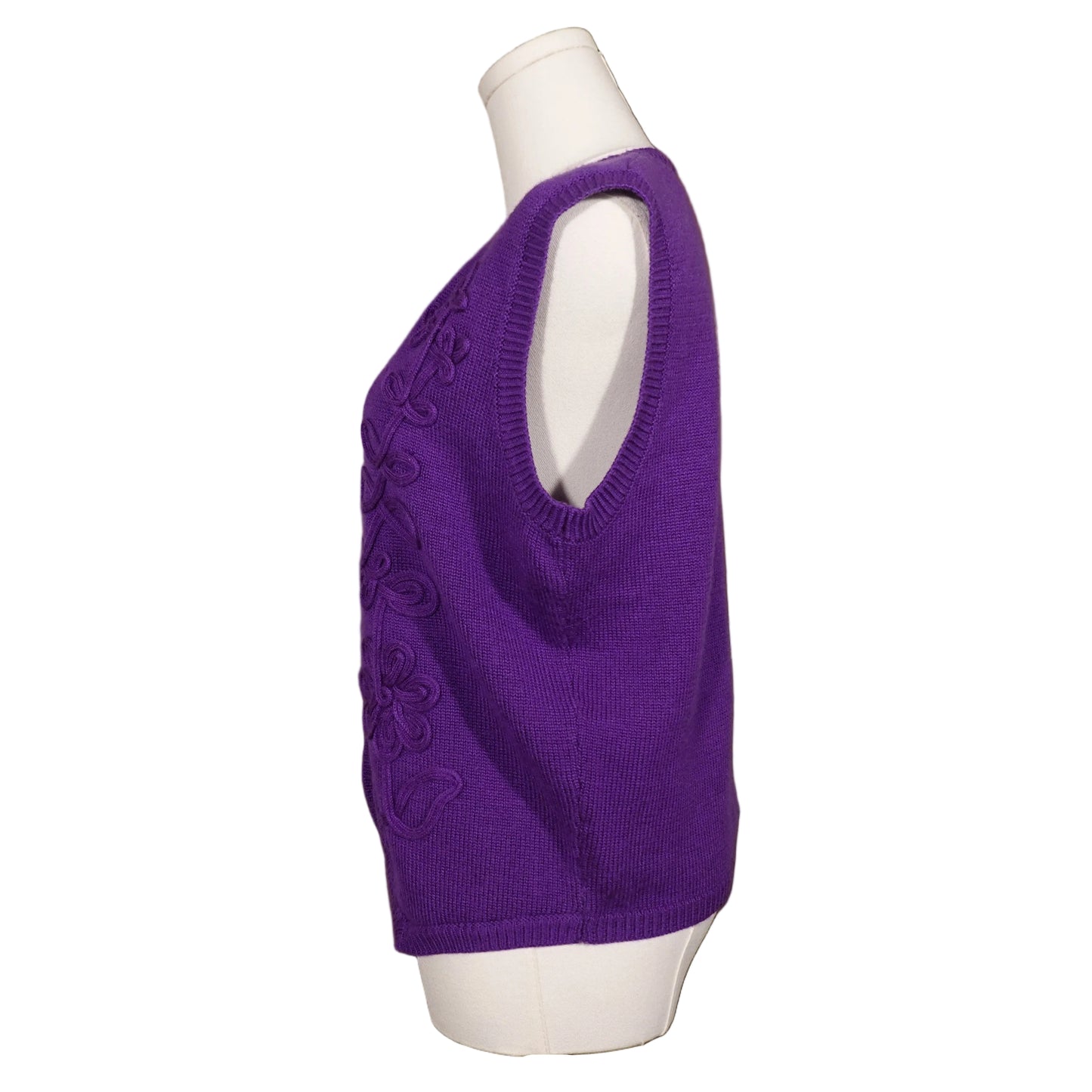 Karen Scott Plum Romance Knit Vest (M)
