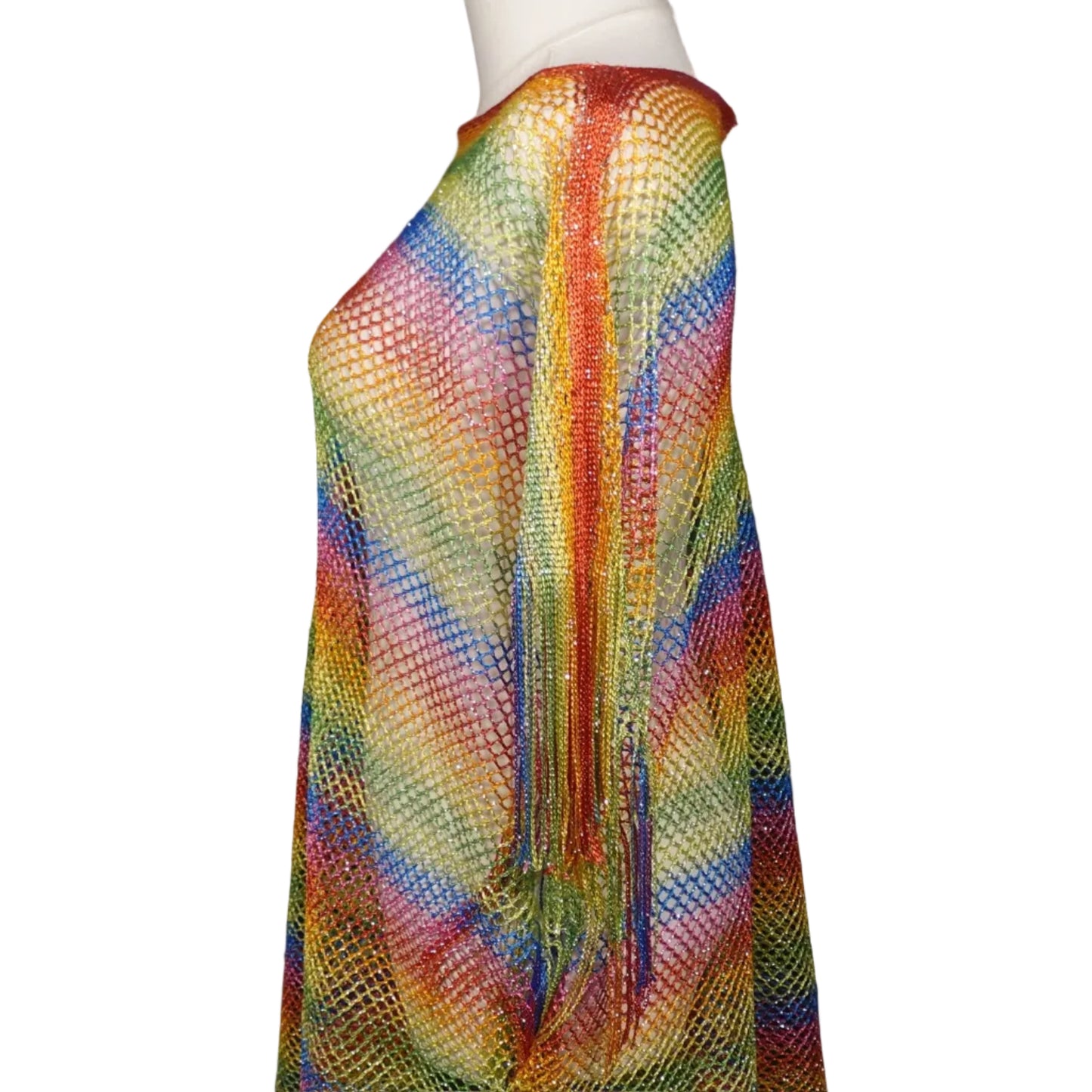Rainbow Drift Fishnet Cover-Up