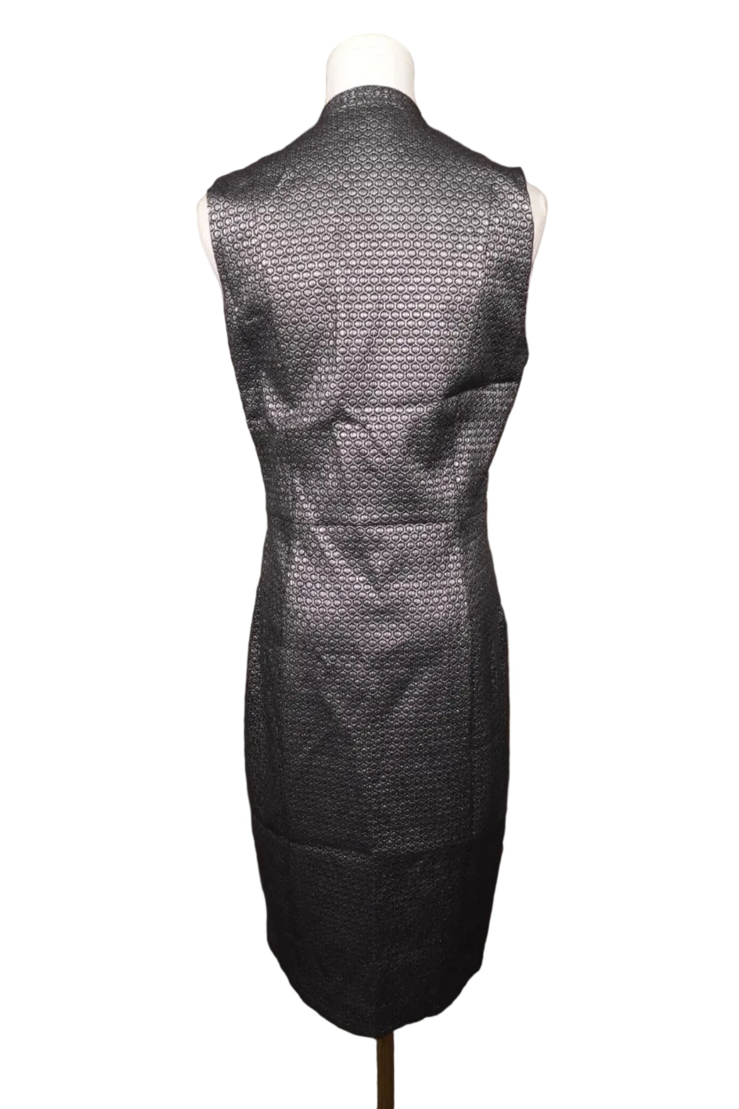 Pure Navy Textured Sheath Dress –8