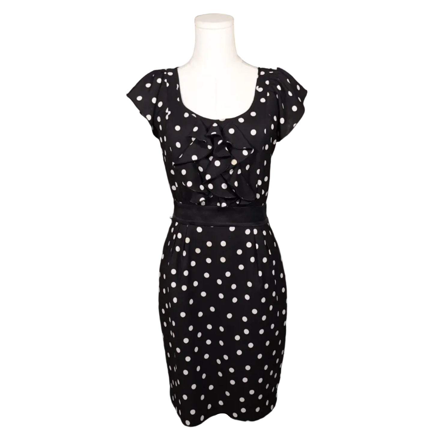 Express Black and White Polka Dot Dress-2