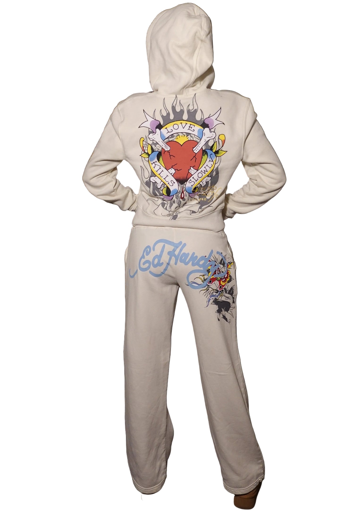 Ed Hardy Off-White Sweat Set