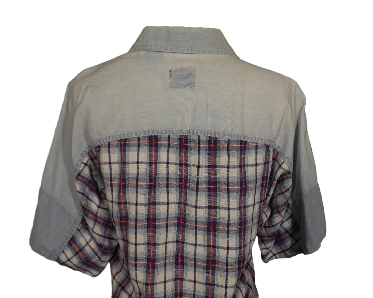 Liz Wear Plaid & Chambray Button-Up-L