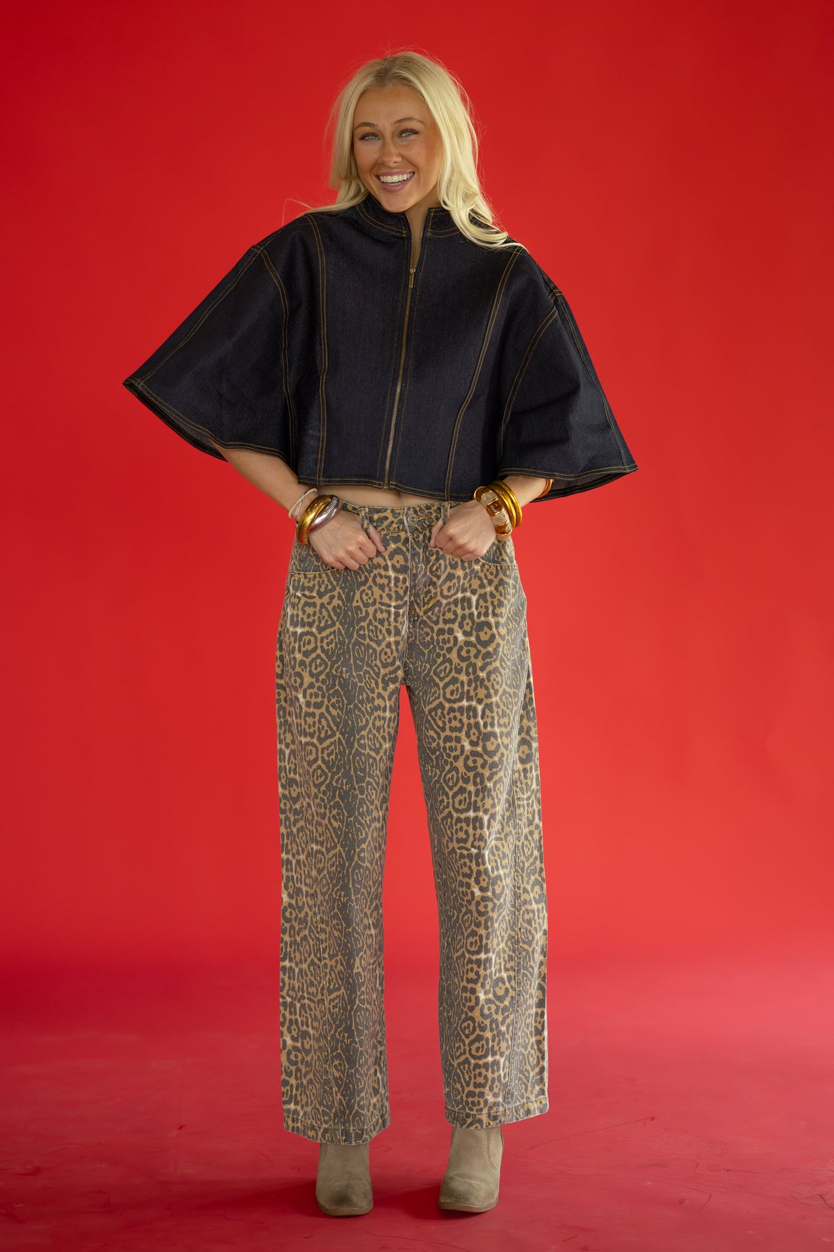 After Hours Denim Cape Top