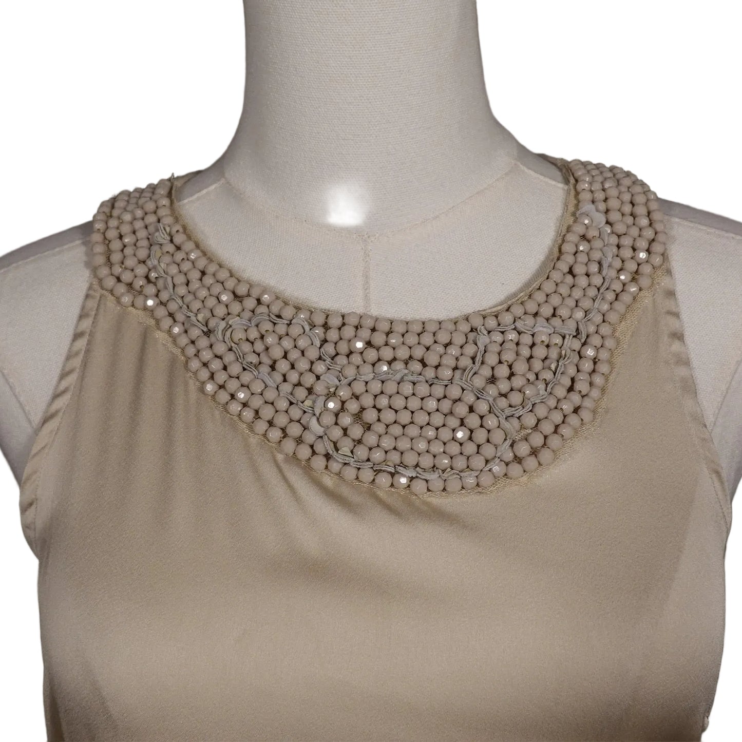 Pearl Satin Jeweled Cami-S