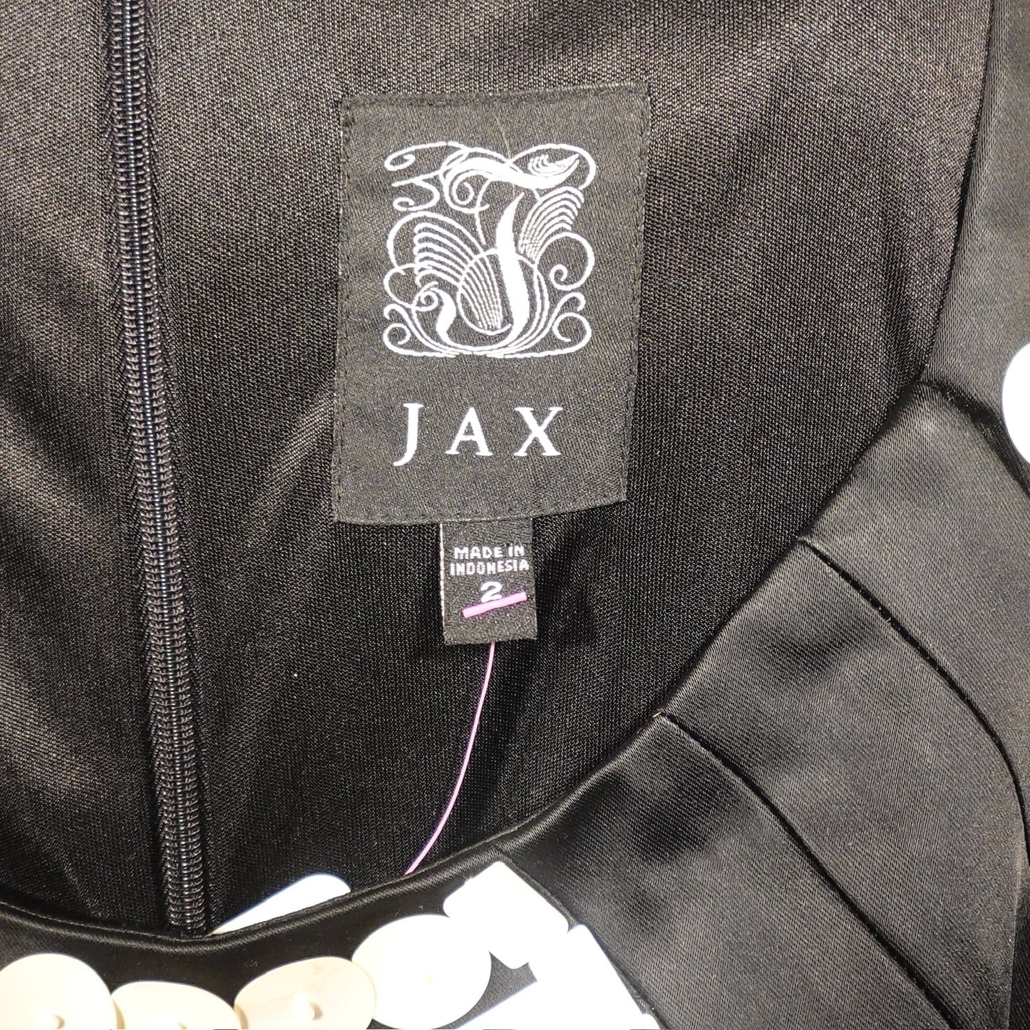 JAX Black Satin Embellished Cocktail Dress (2)