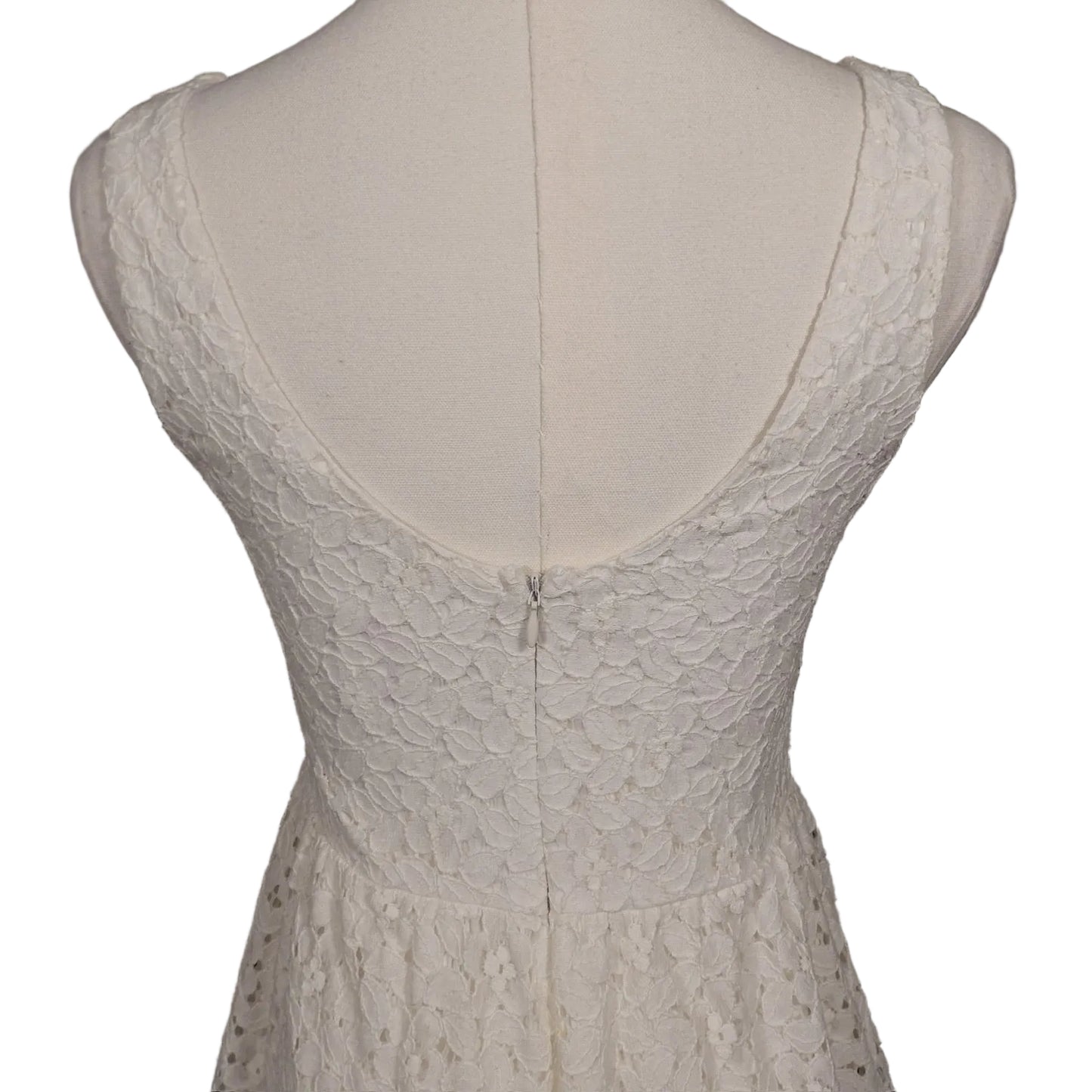 Ivory Lace Fit & Flare Mini Dress-S