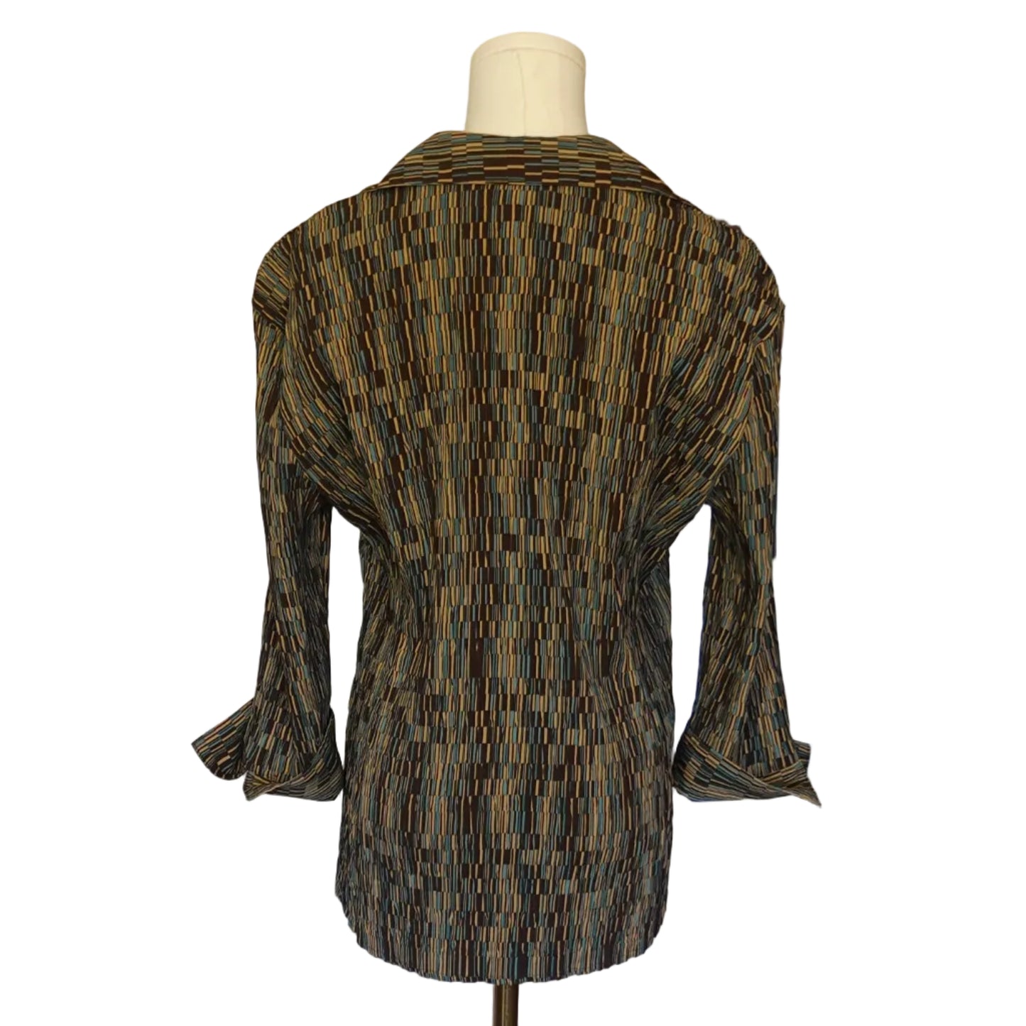 COMO Abstract Geo Button-Up Blouse-M