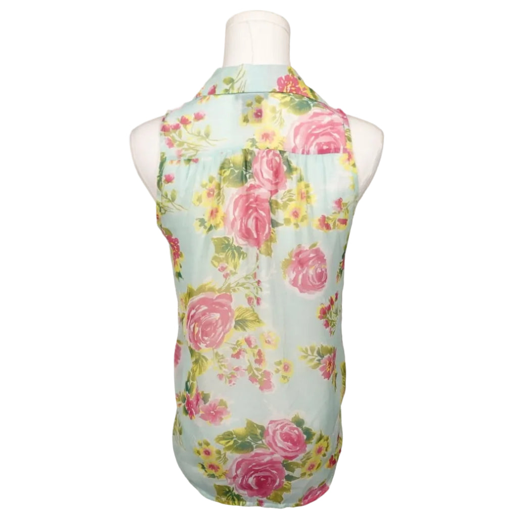 Sweet Tea Garden Chiffon Blouse-XS